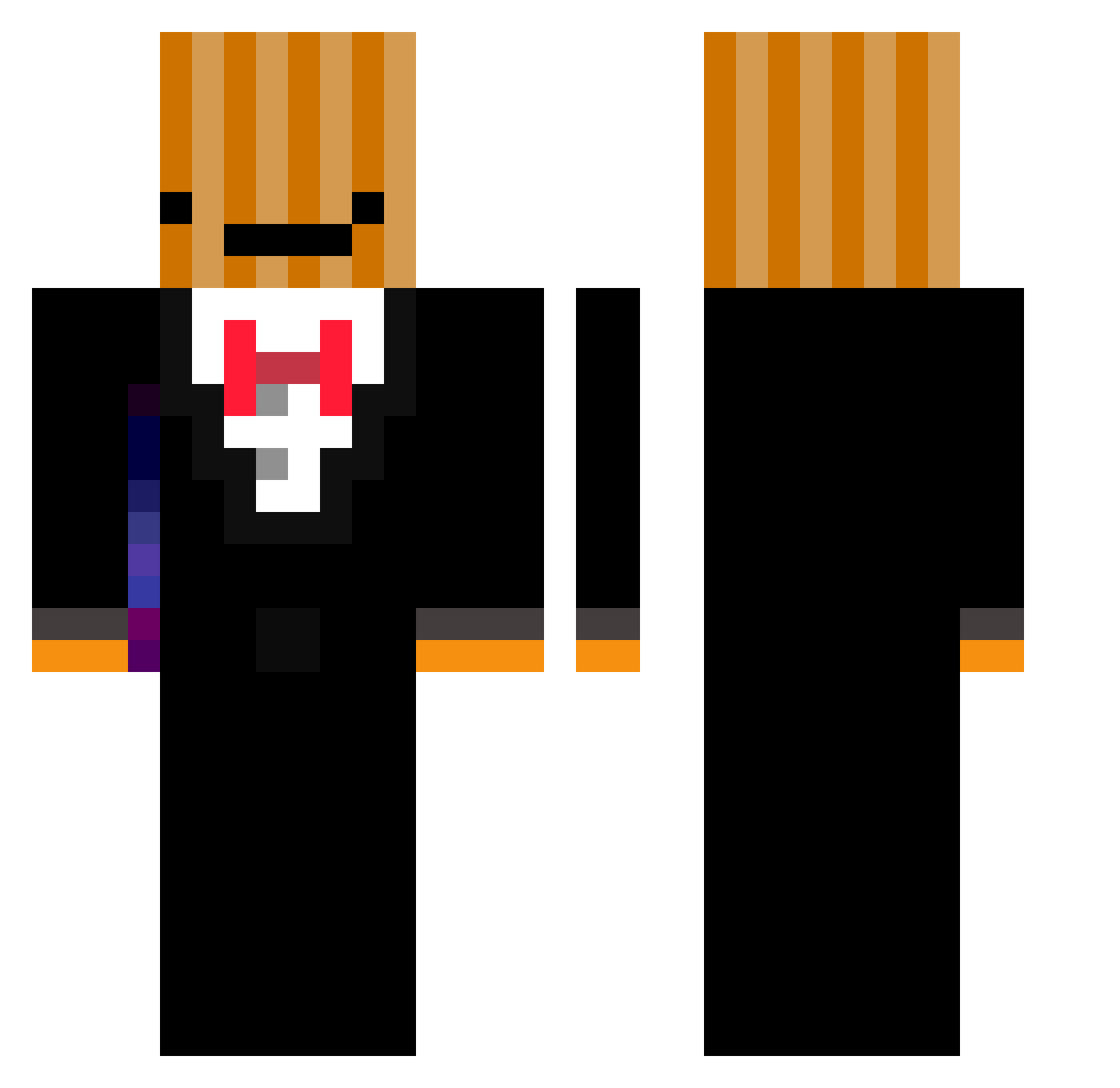 tomyslol Minecraft skin, front and back view