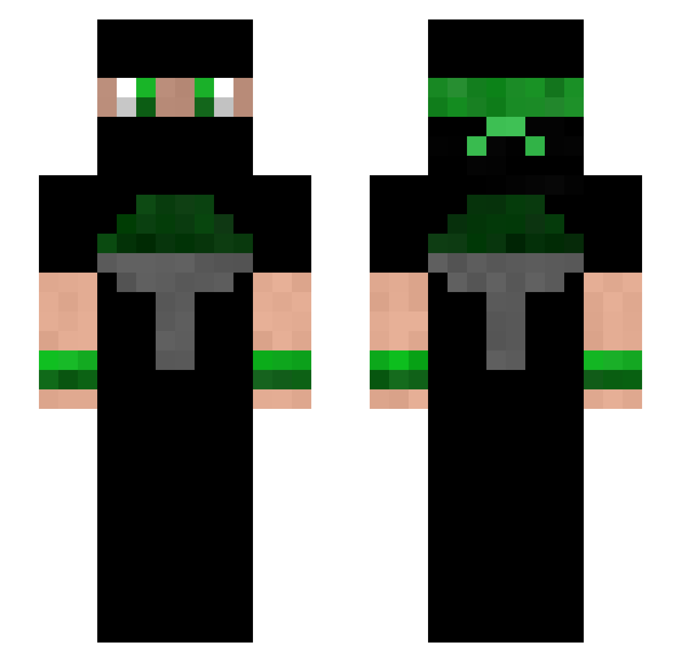 Stiimpoo Minecraft skin, front and back view