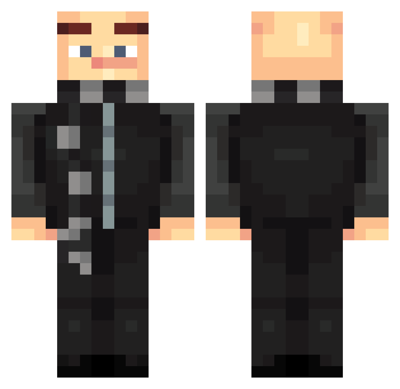 victarYT Minecraft skin, front and back view
