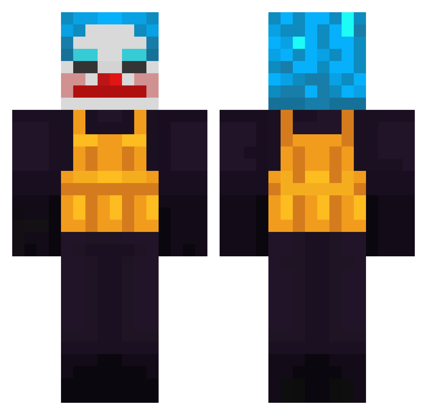 puskaxxD Minecraft skin, front and back view