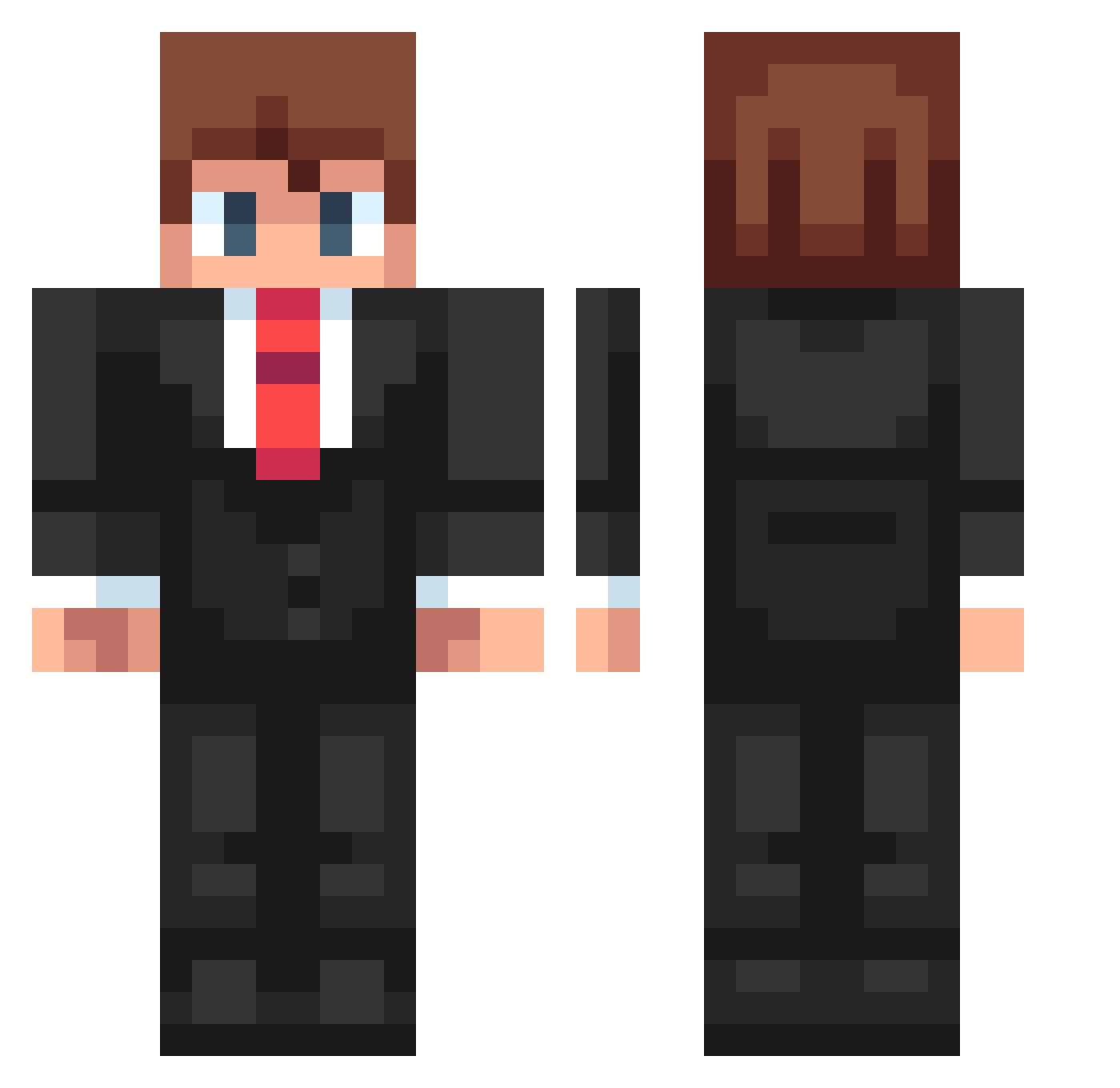 SalientDuke Minecraft skin, front and back view