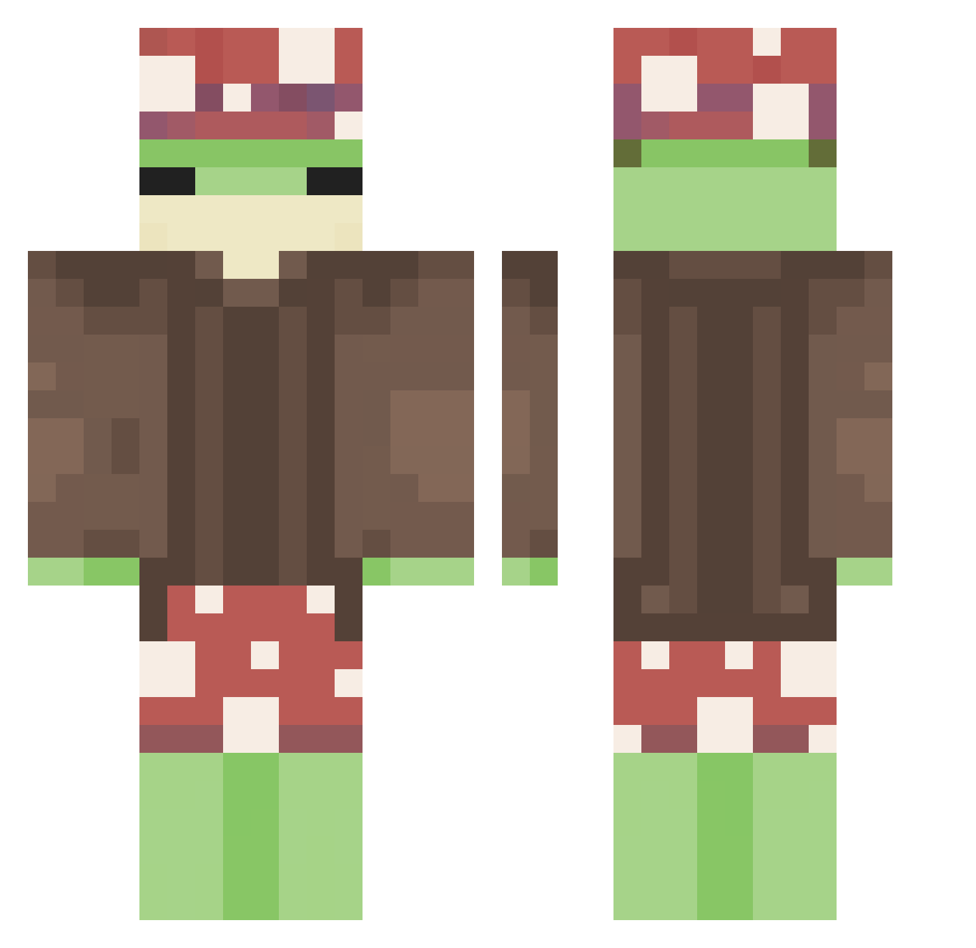 TheGreatBu Minecraft skin, front and back view