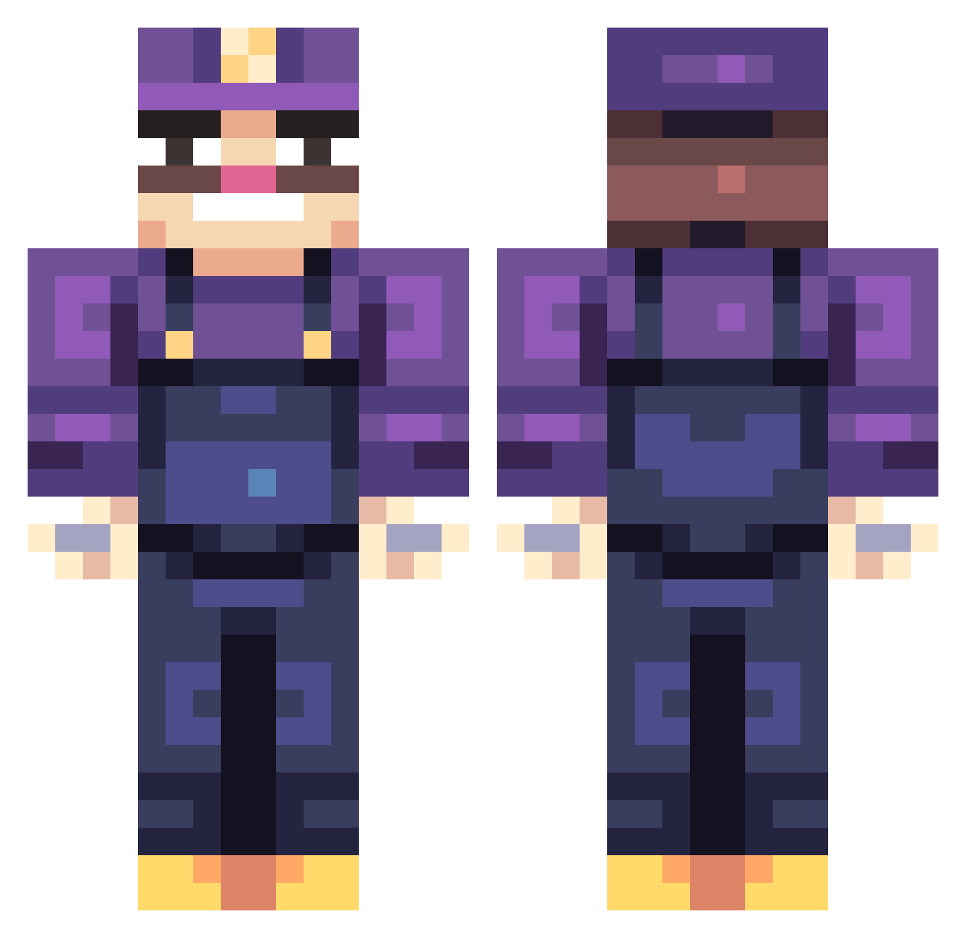 haadeee Minecraft skin, front and back view