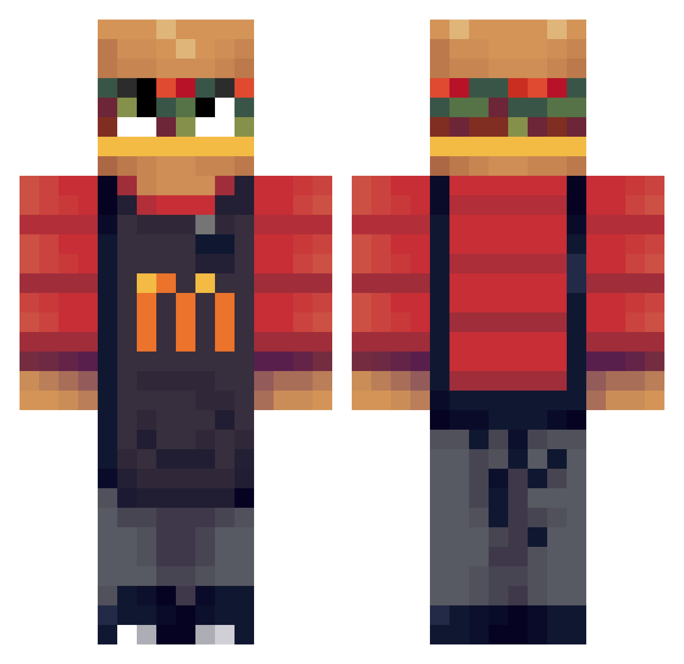 nethinder Minecraft skin, front and back view