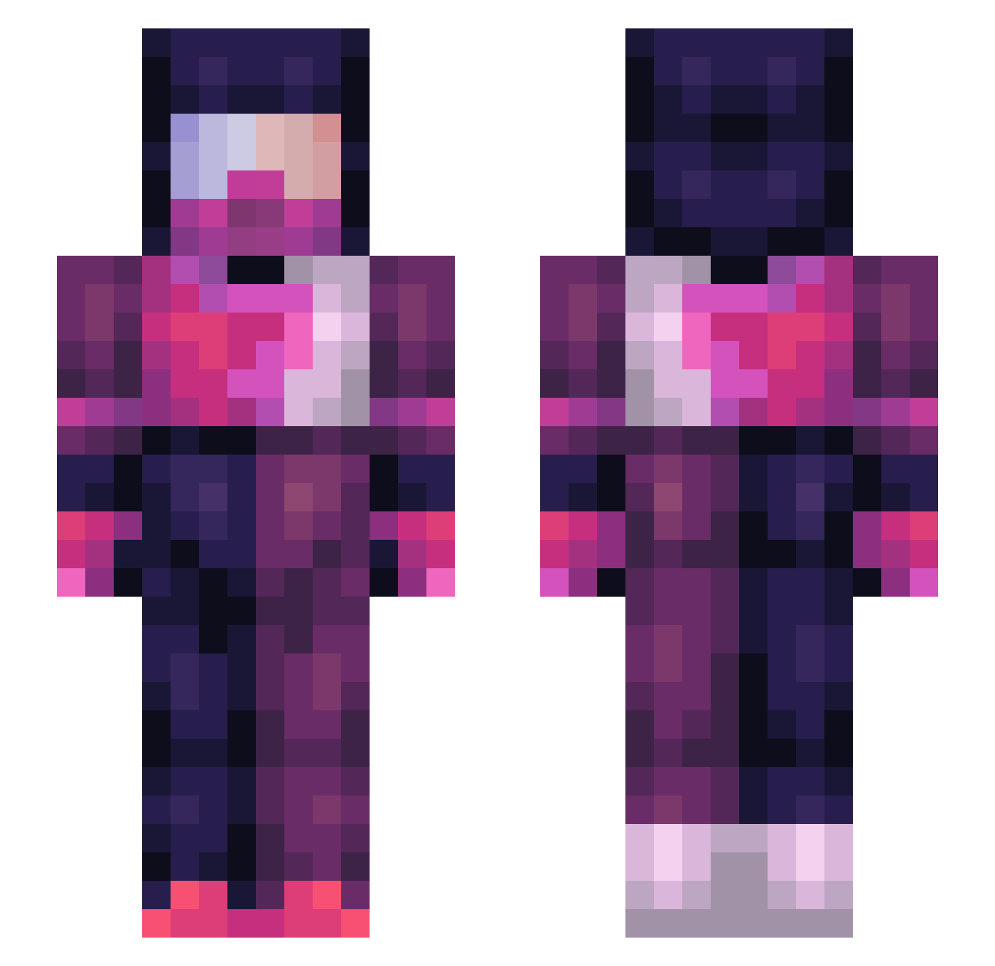 jocelyngrieves Minecraft skin, front and back view