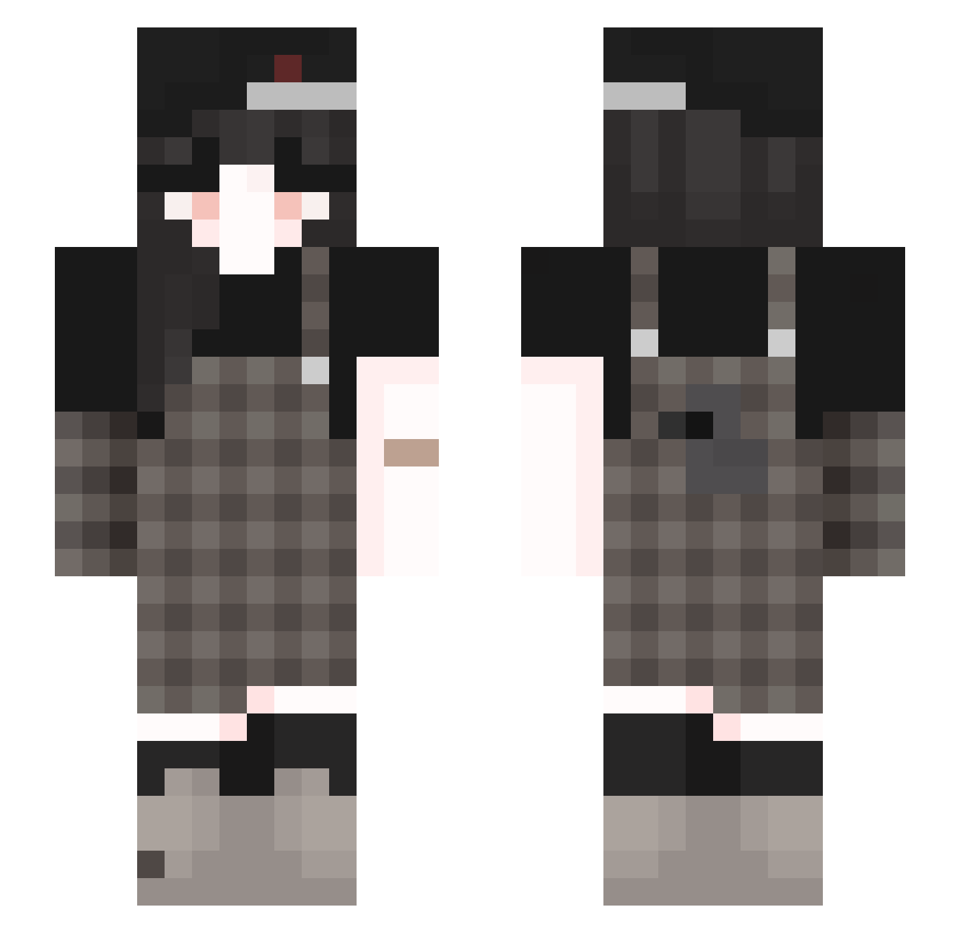 Saqrai Minecraft skin, front and back view