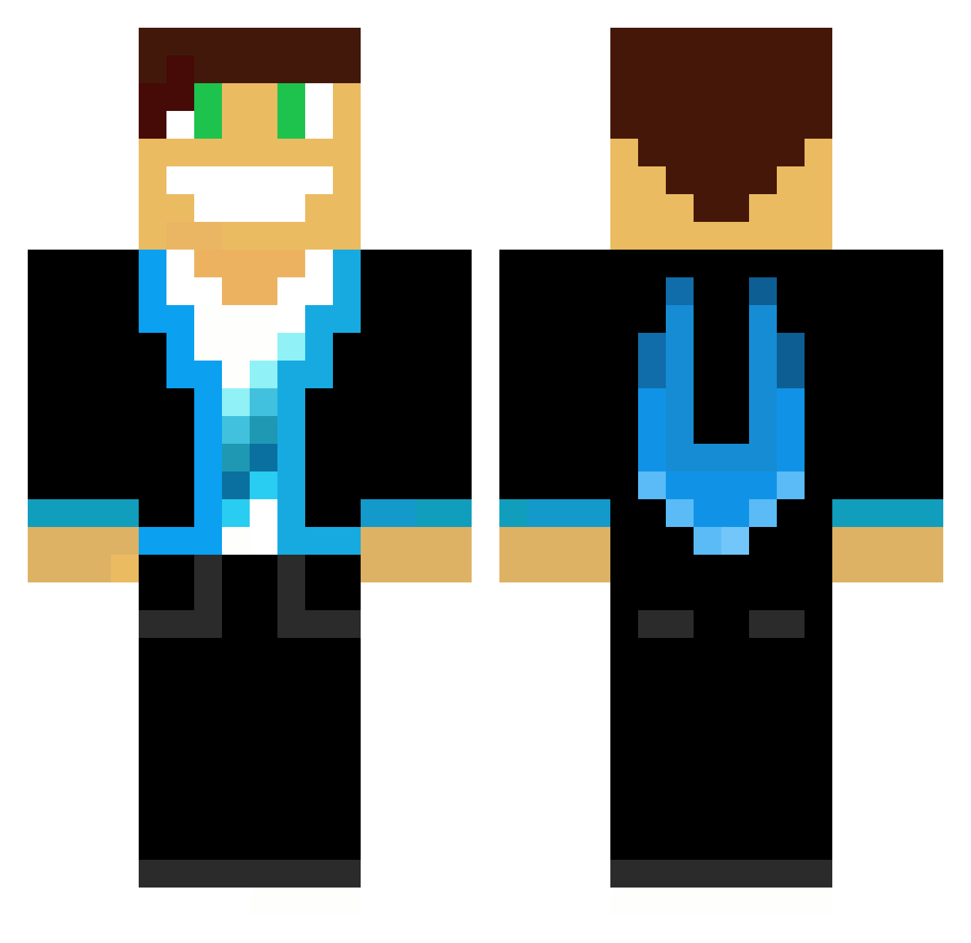 merloxinho Minecraft skin, front and back view
