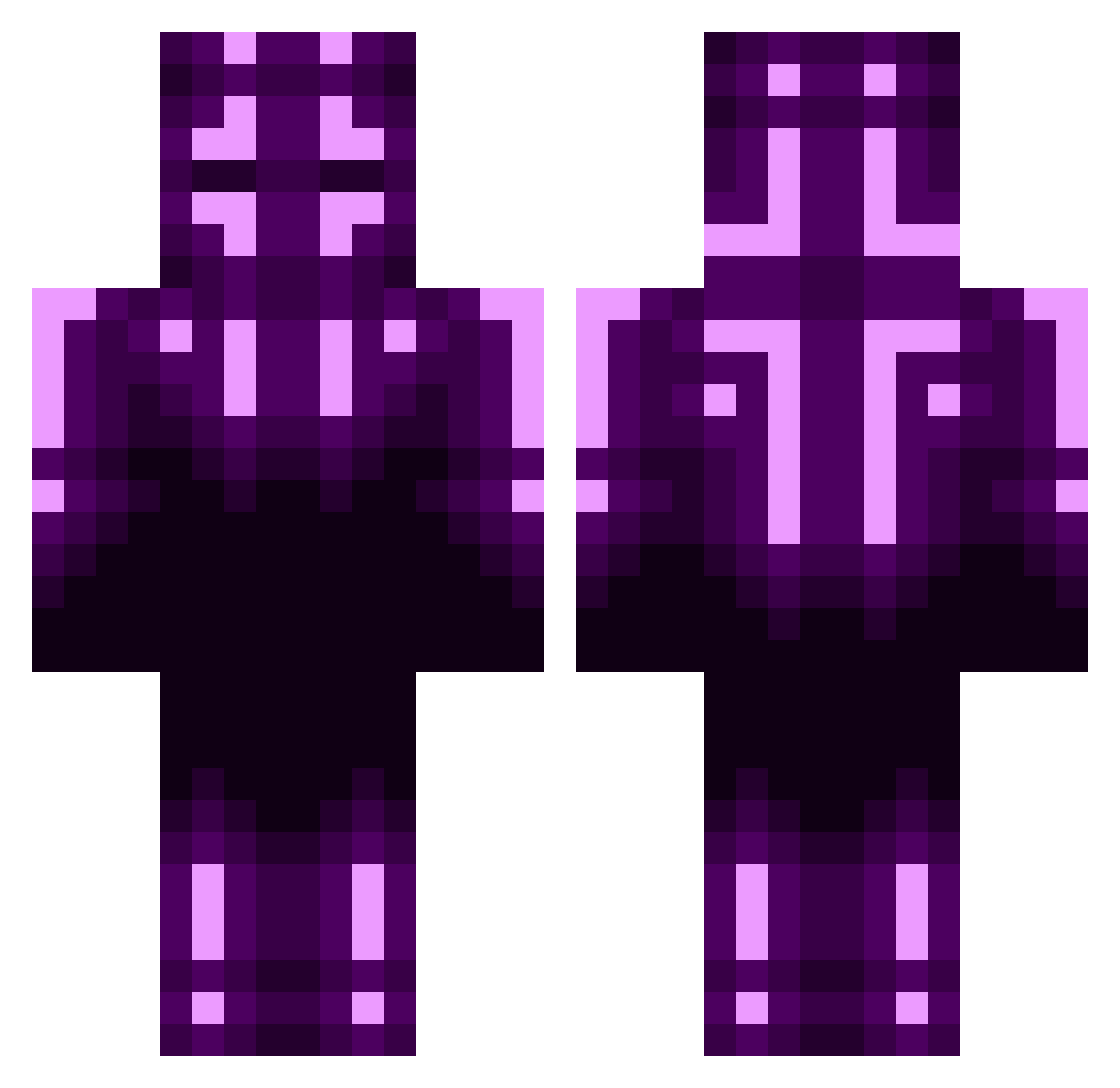 Herobrine35300 Minecraft skin, front and back view