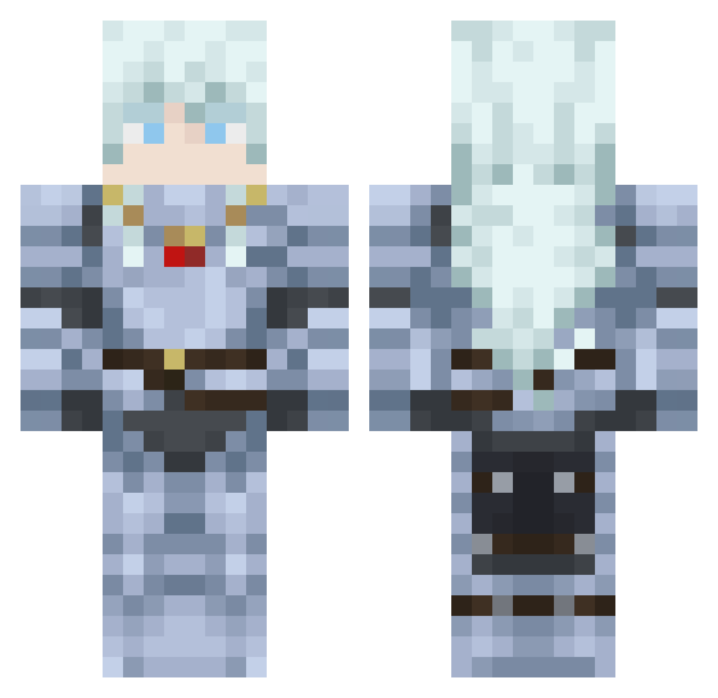 Crustea Minecraft skin, front and back view