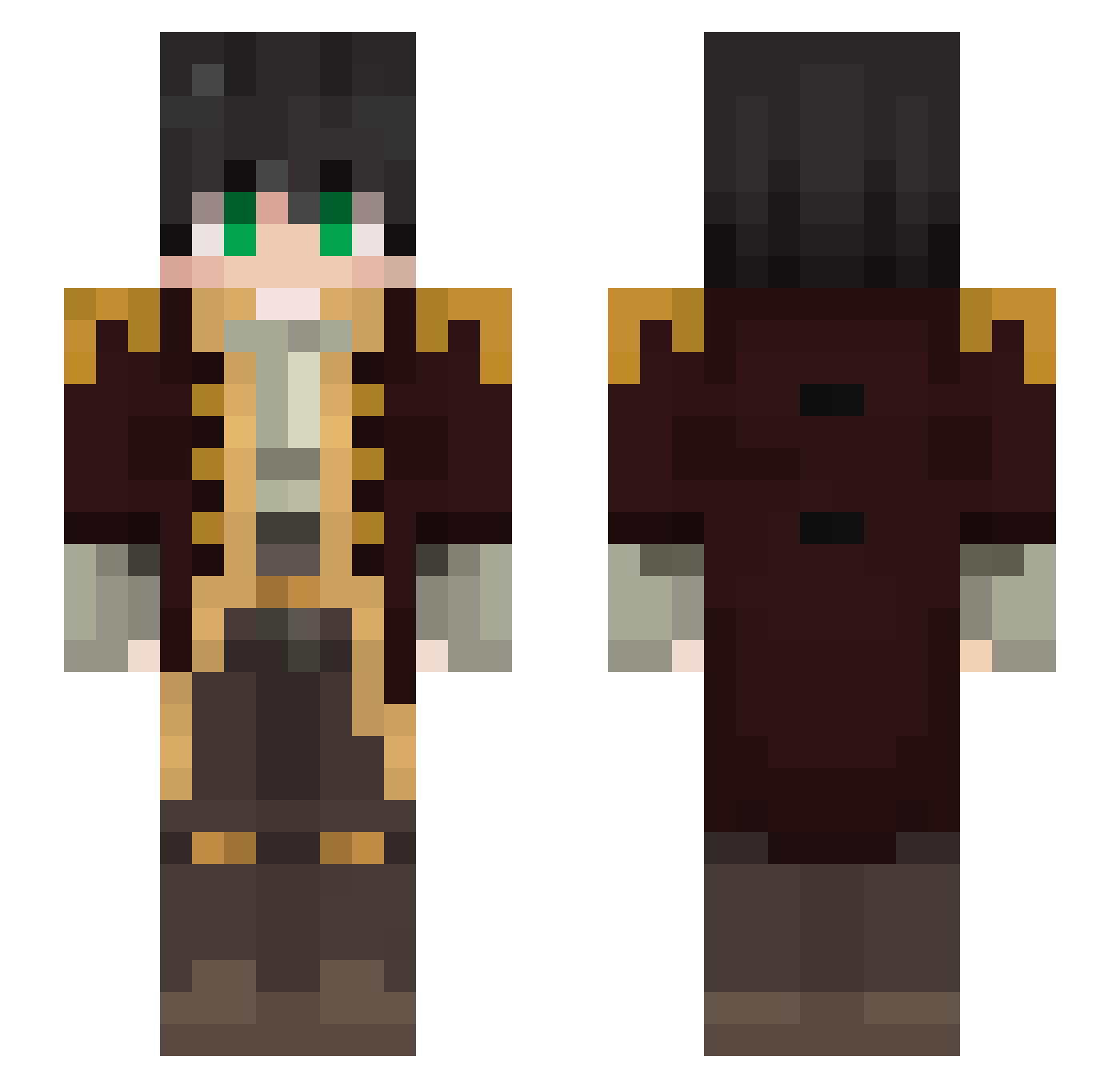 minerbloko Minecraft skin, front and back view