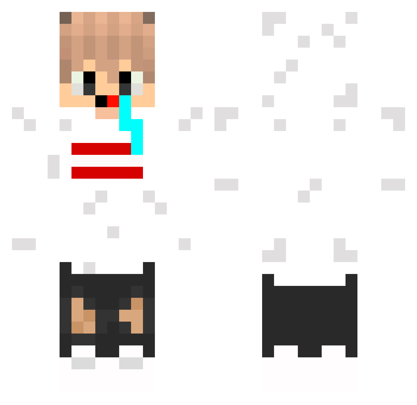 funiel Minecraft skin, front and back view