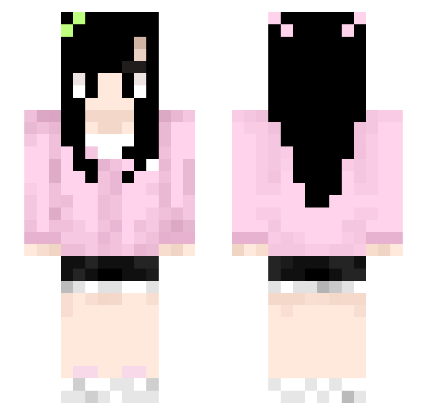 str4wberrytrees Minecraft skin, front and back view