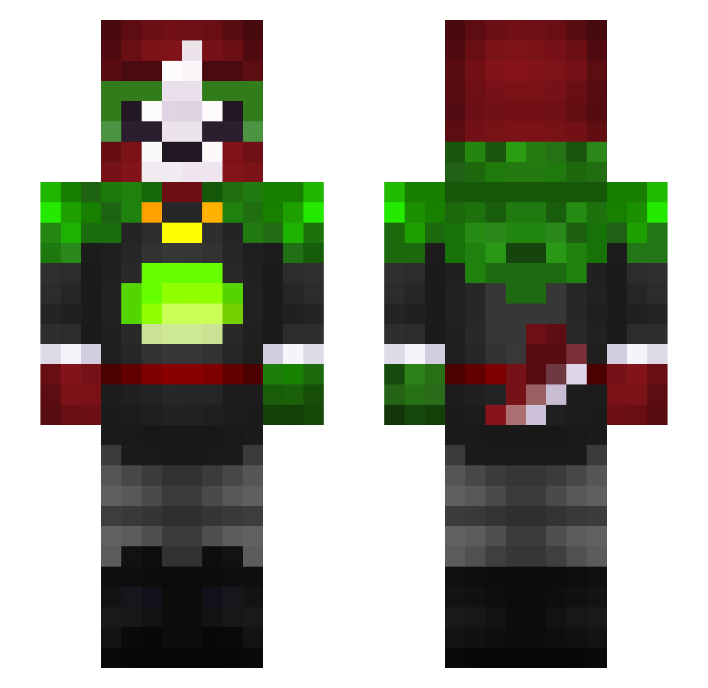 T2Agent Minecraft skin, front and back view
