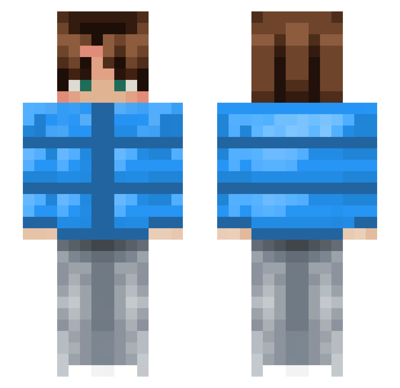 Sichy Minecraft skin, front and back view