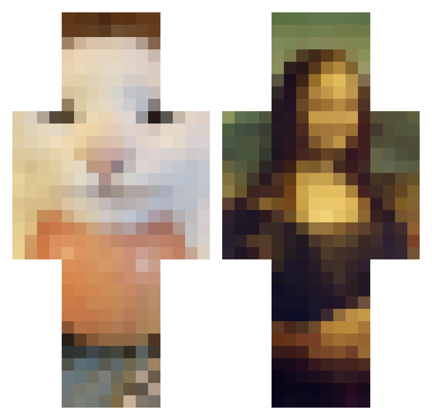 remidawns Minecraft skin, front and back view