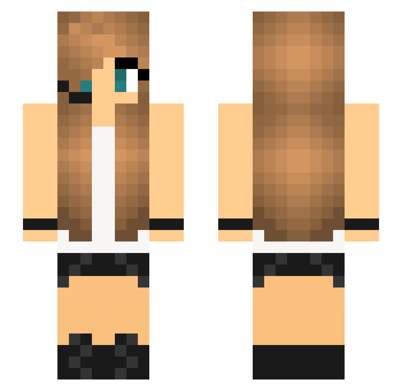 oppergod Minecraft skin, front and back view