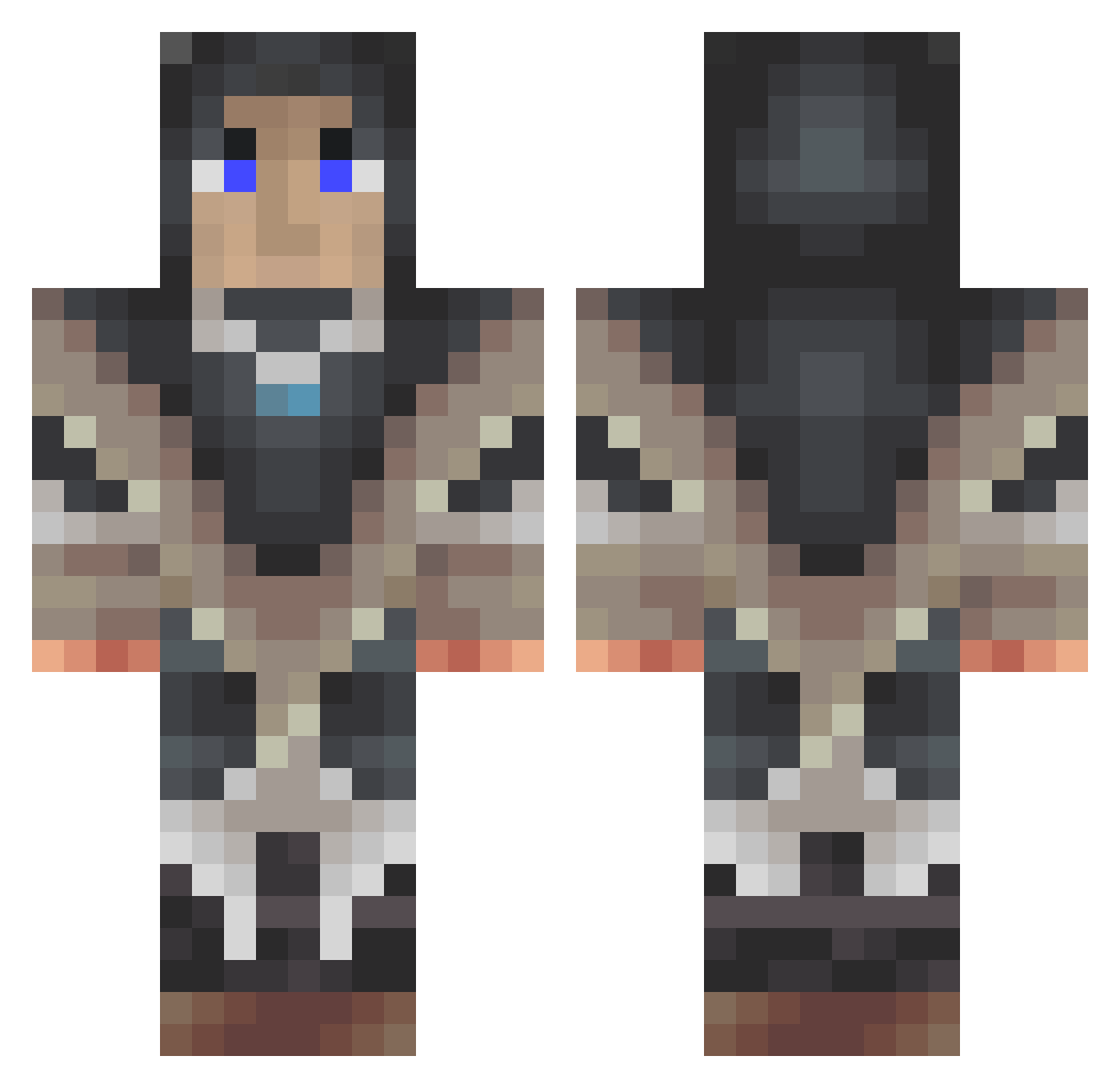 Rayford Minecraft skin, front and back view