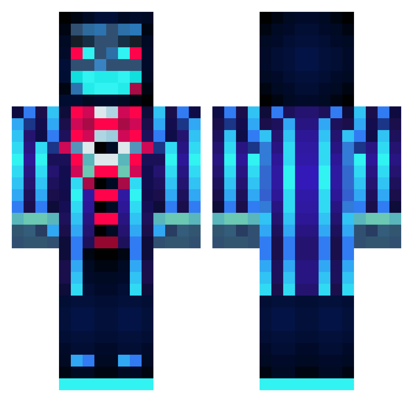 IsMeHooman Minecraft skin, front and back view