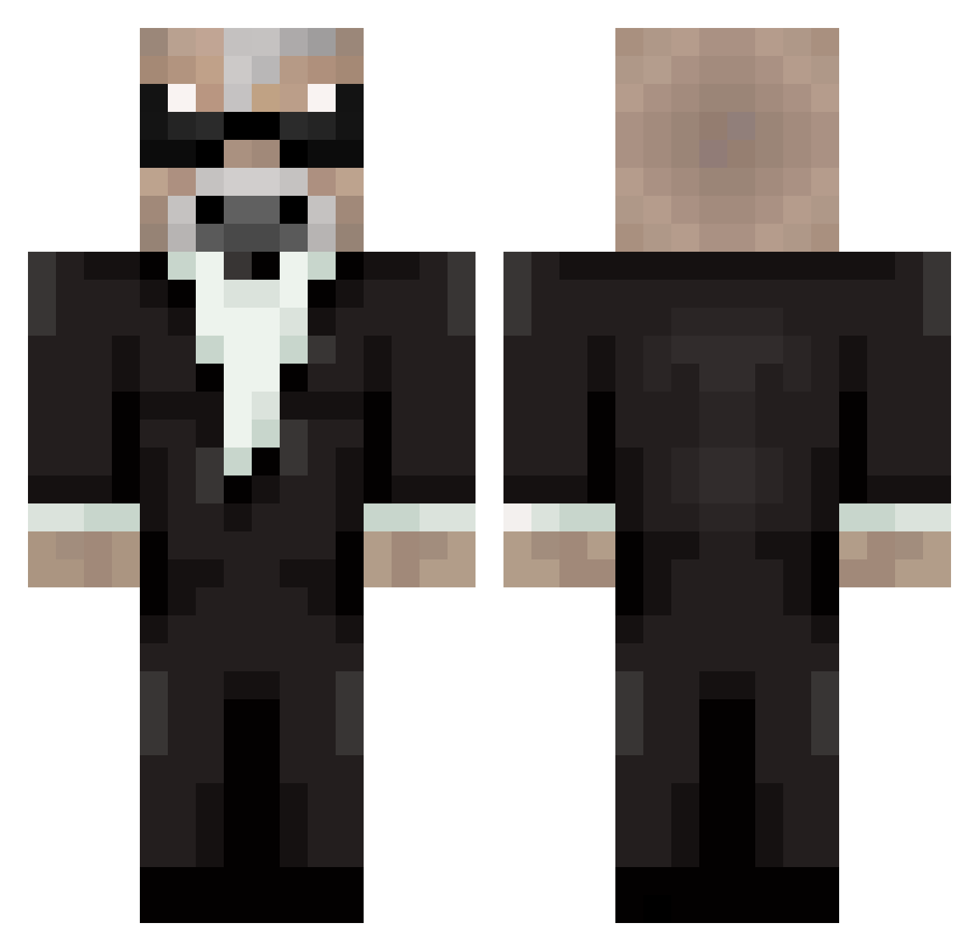rkari Minecraft skin, front and back view