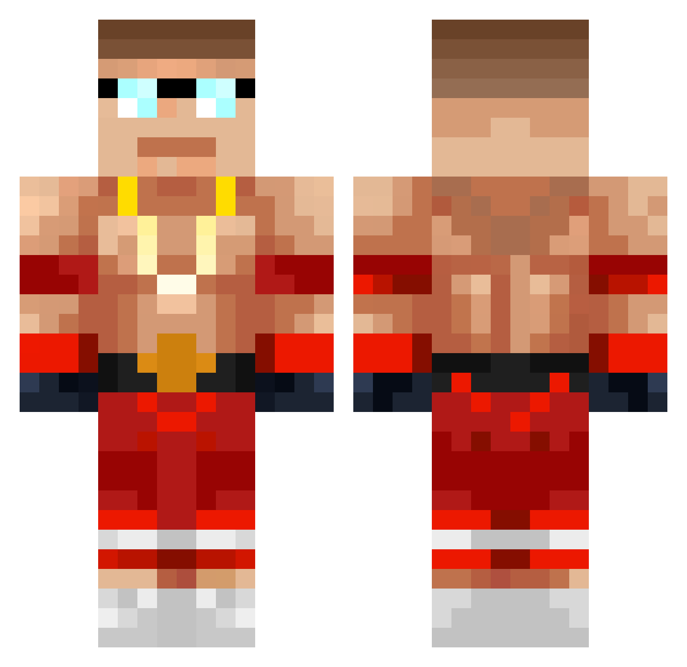 Nathannt Minecraft skin, front and back view