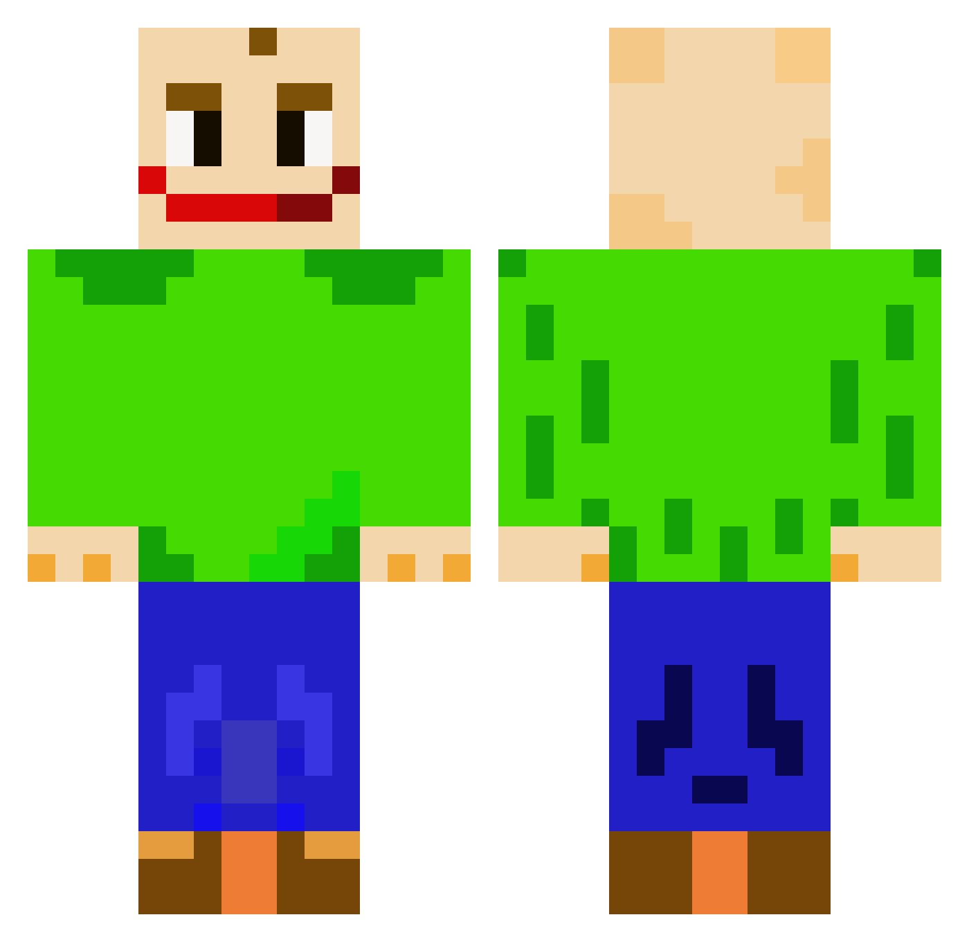 Leaphopper124 Minecraft skin, front and back view