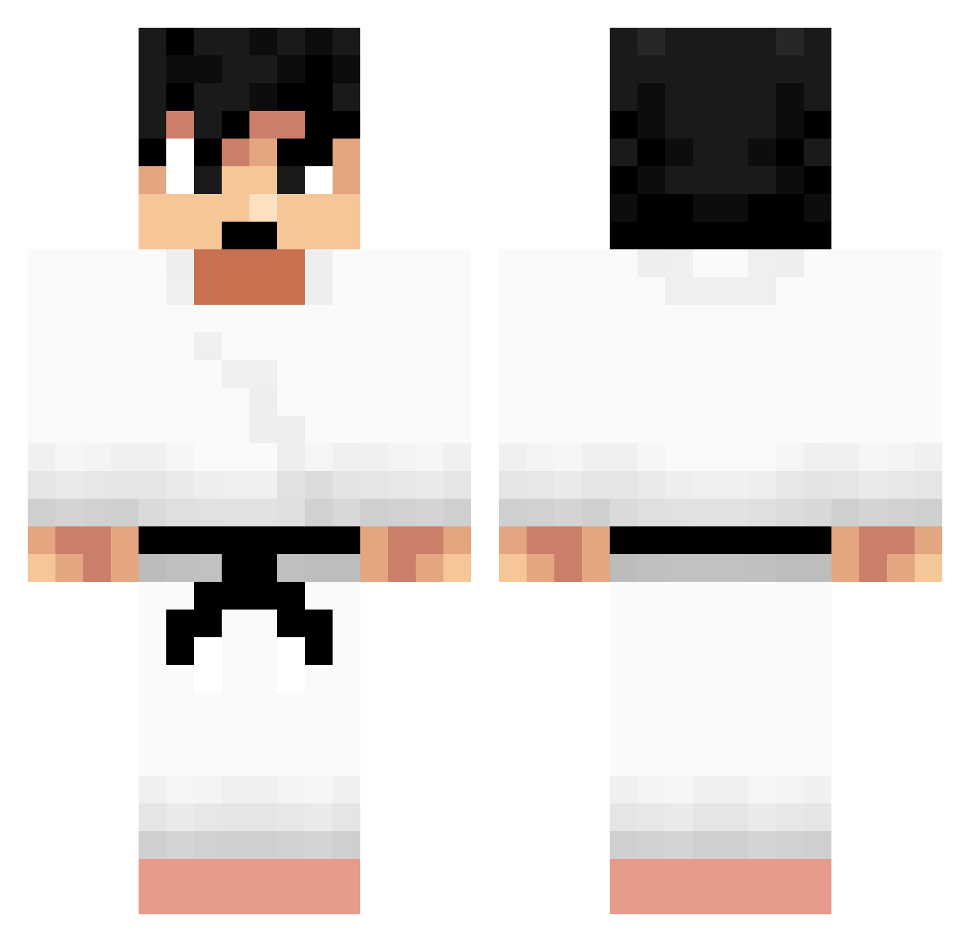 VortexMadLoL Minecraft skin, front and back view
