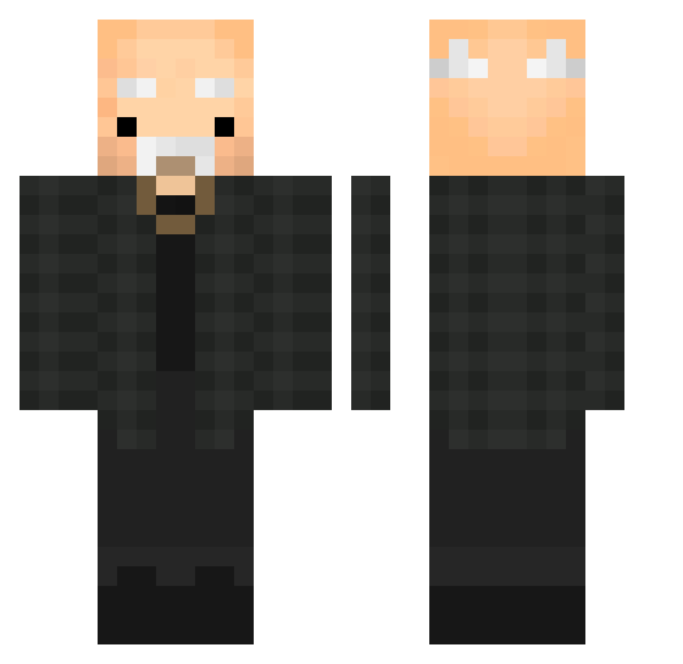 SomeDragoon7312 Minecraft skin, front and back view