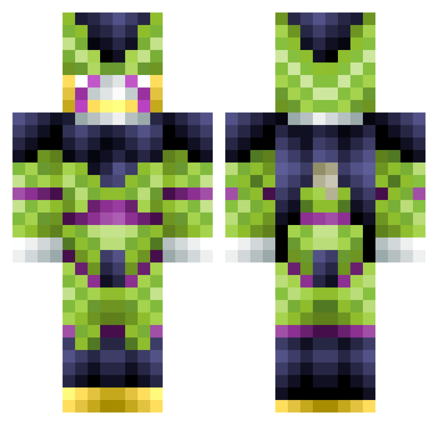 Aidenboiboi Minecraft skin, front and back view