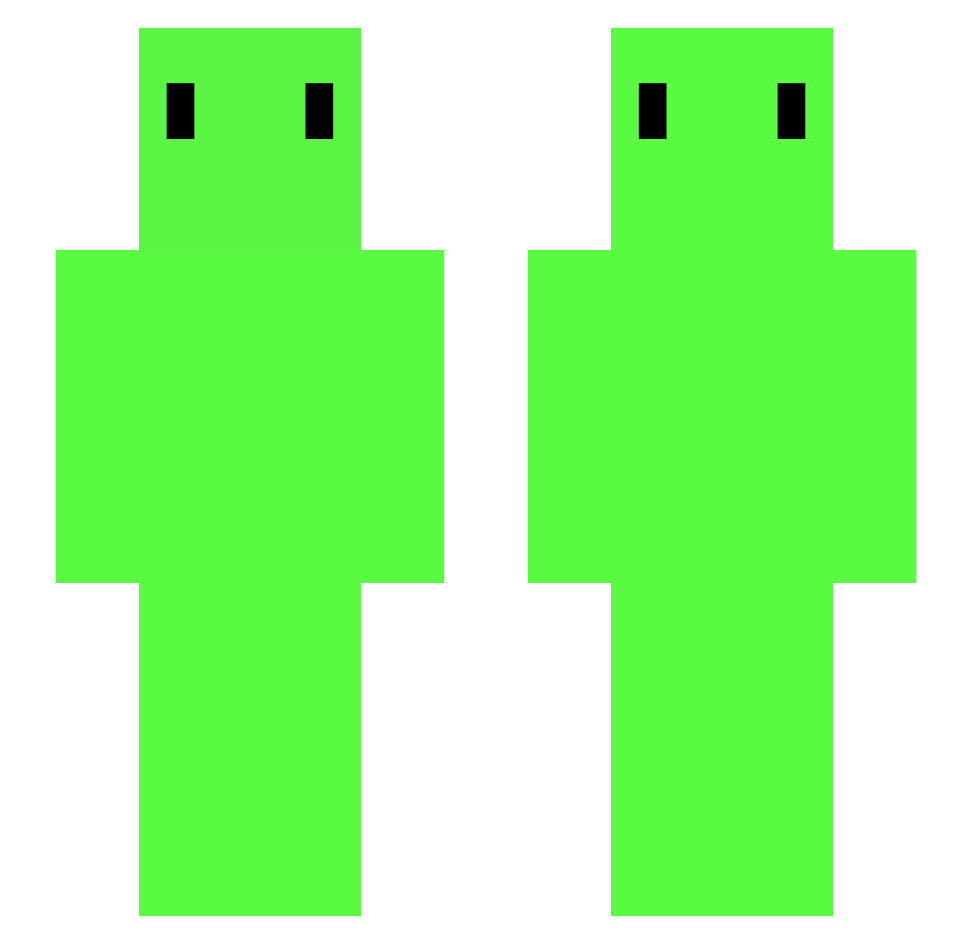 Slyuee Minecraft skin, front and back view