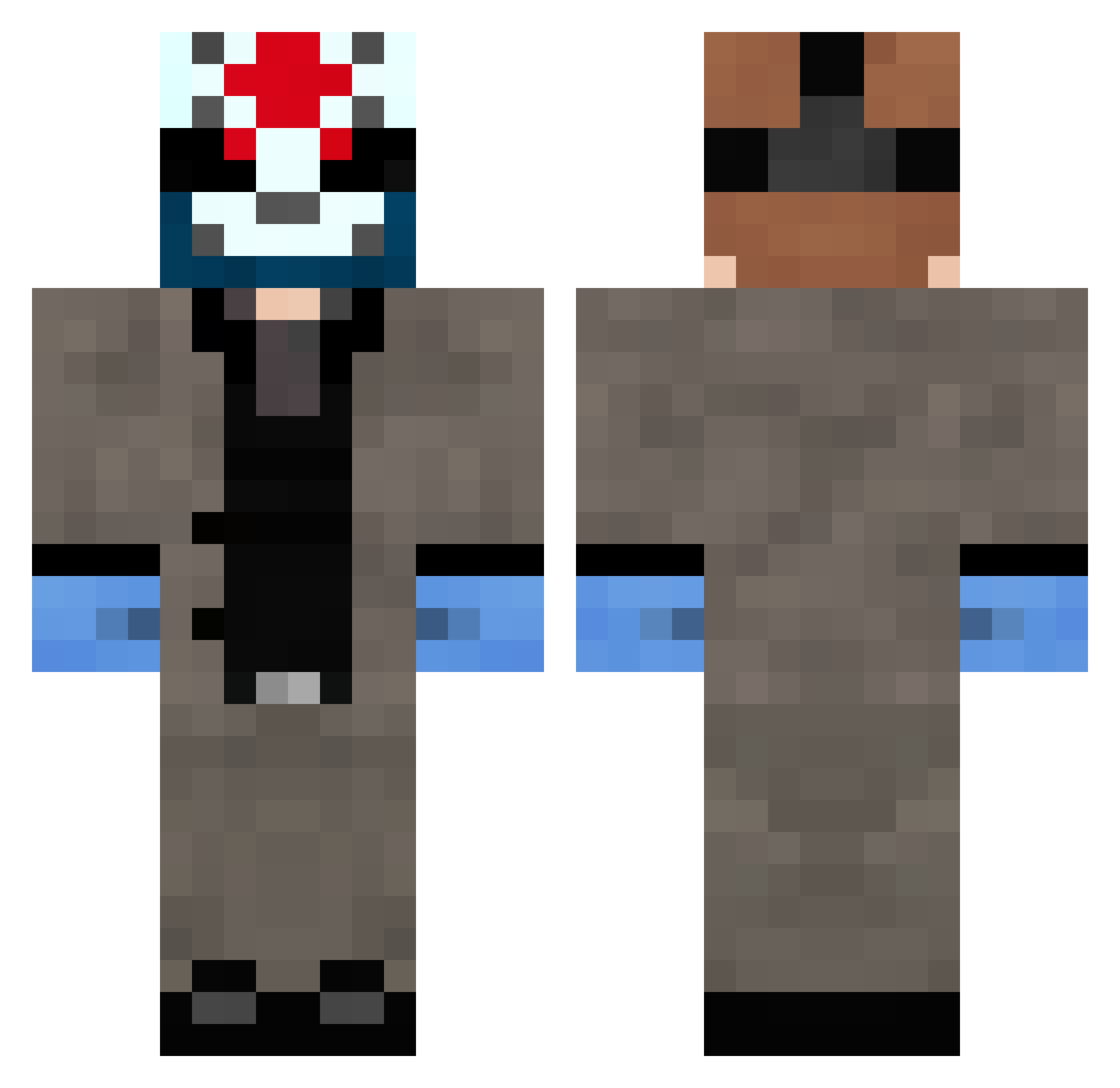 AKN_Lunatic Minecraft skin, front and back view