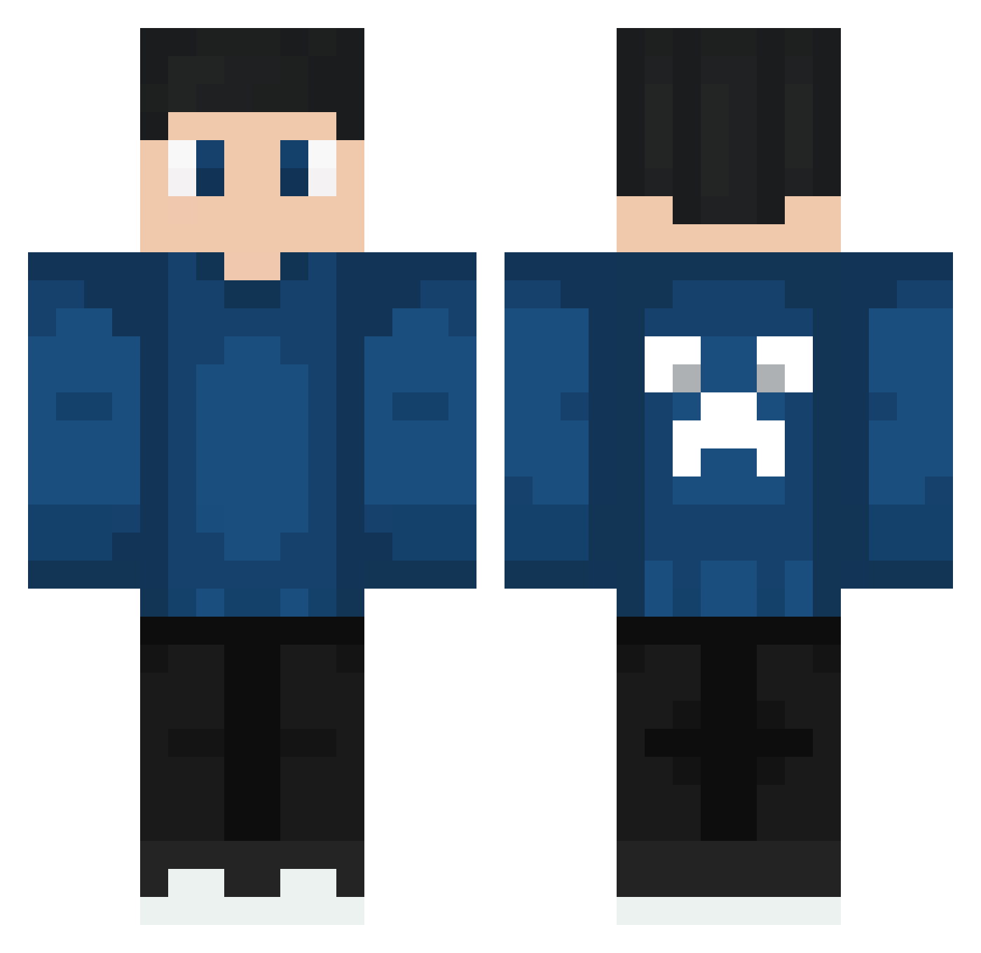 Sileas Minecraft skin, front and back view