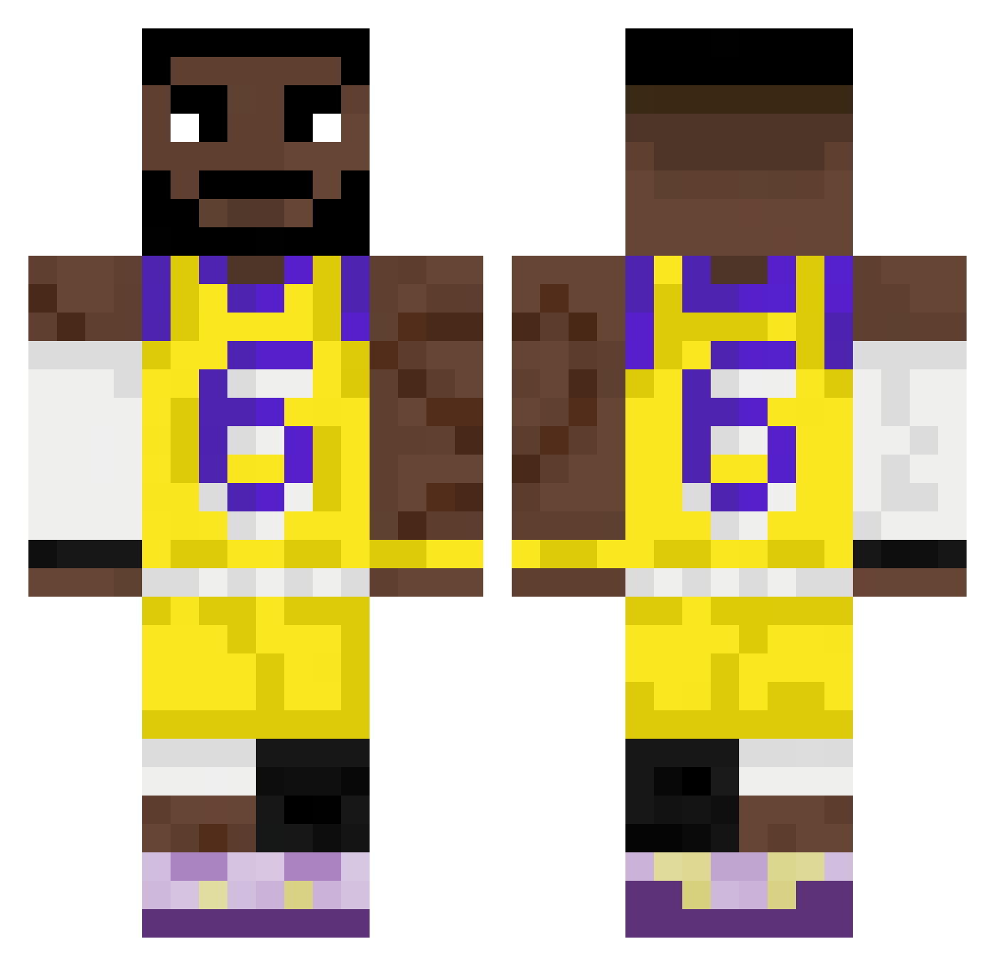 DragonGF Minecraft skin, front and back view