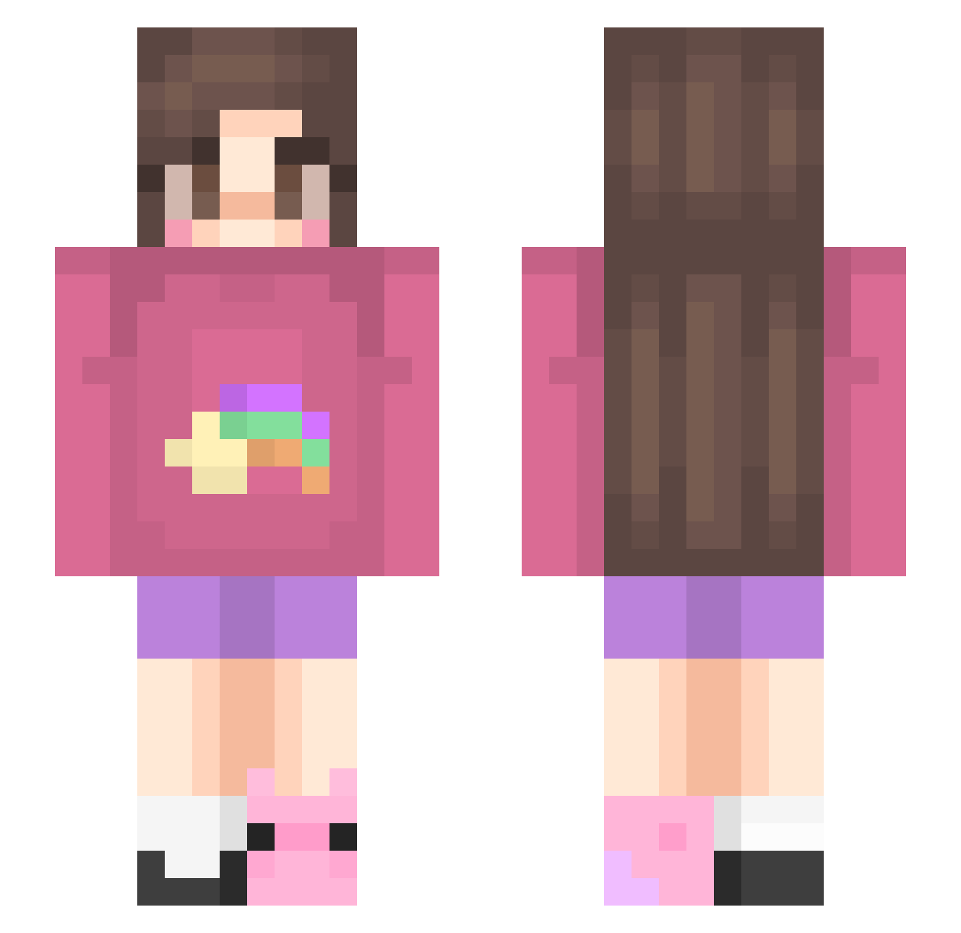 Crownedhalf Minecraft skin, front and back view