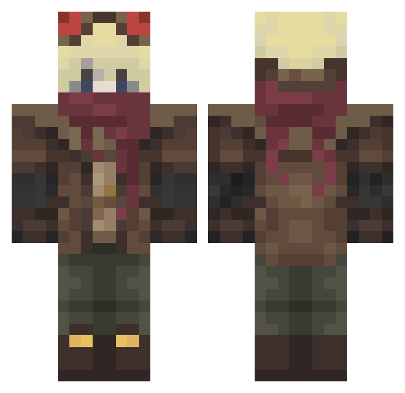 LiGaBeeks Minecraft skin, front and back view