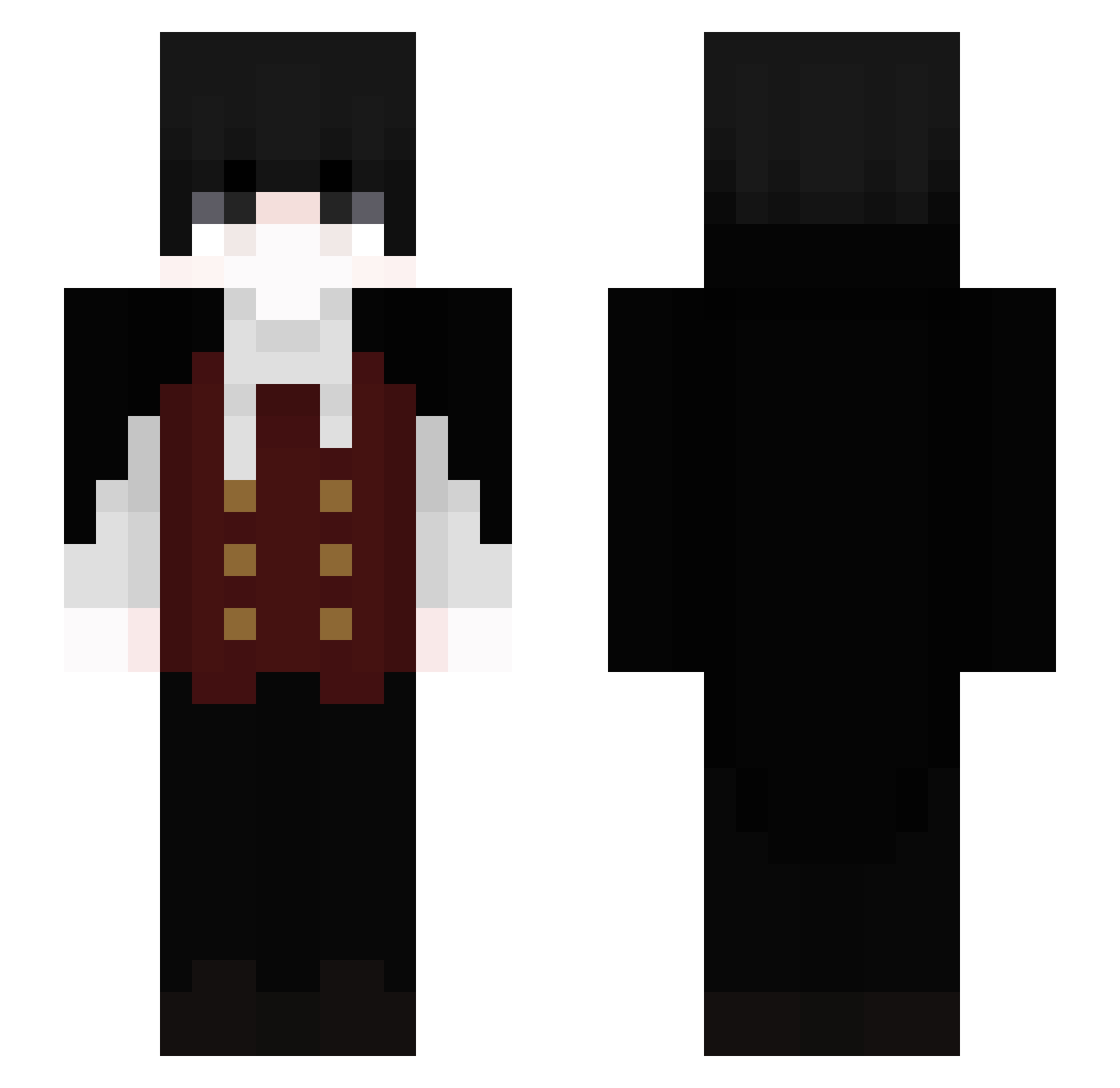 Stqss Minecraft skin, front and back view