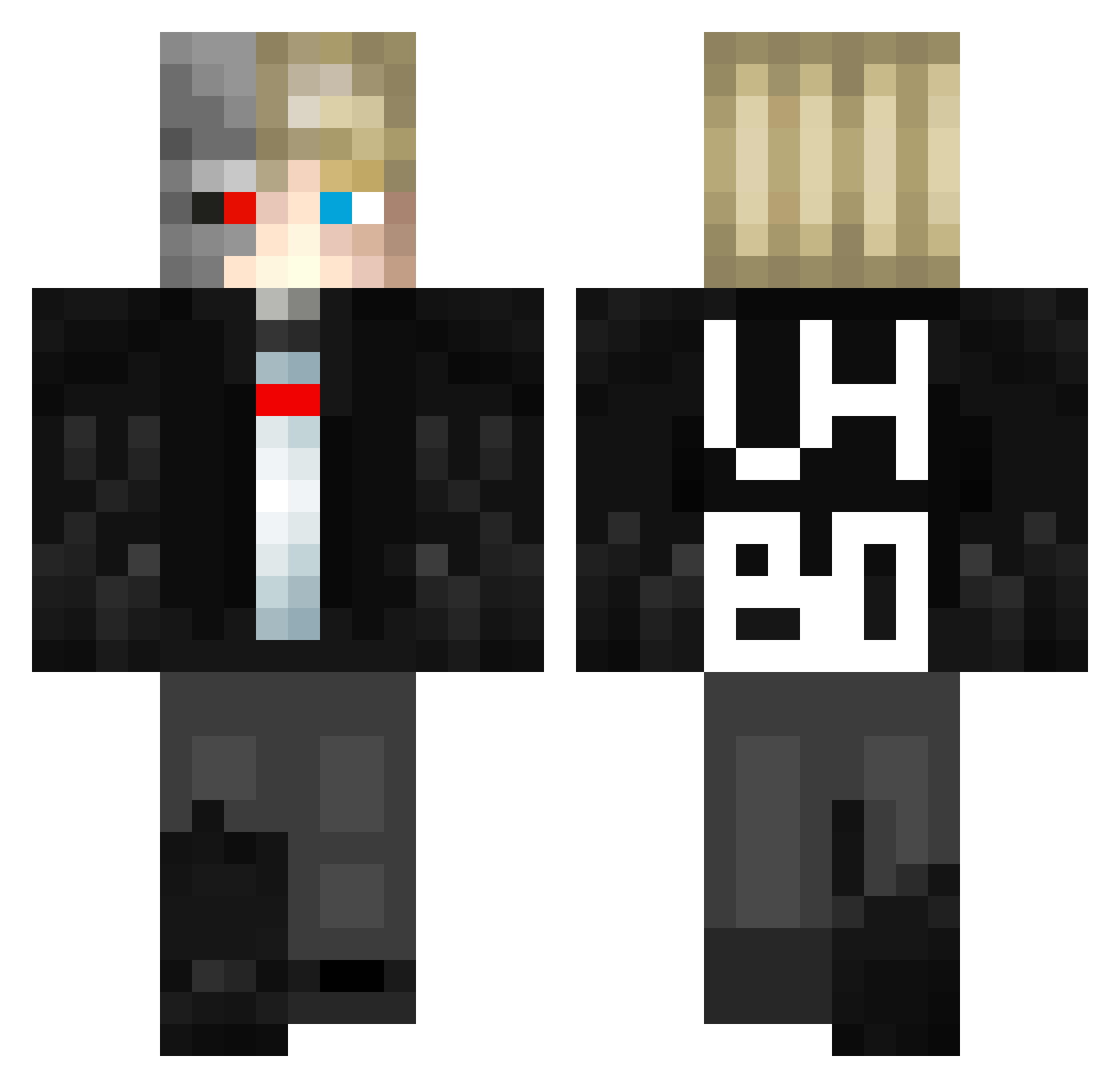 Weri Minecraft skin, front and back view