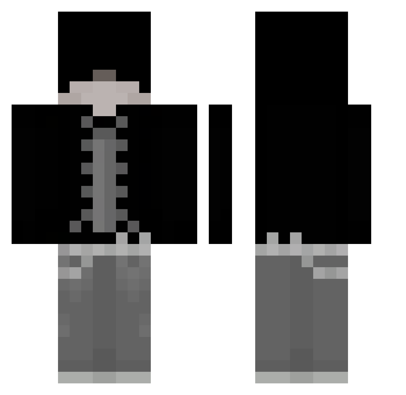 Whitezzy_ Minecraft skin, front and back view