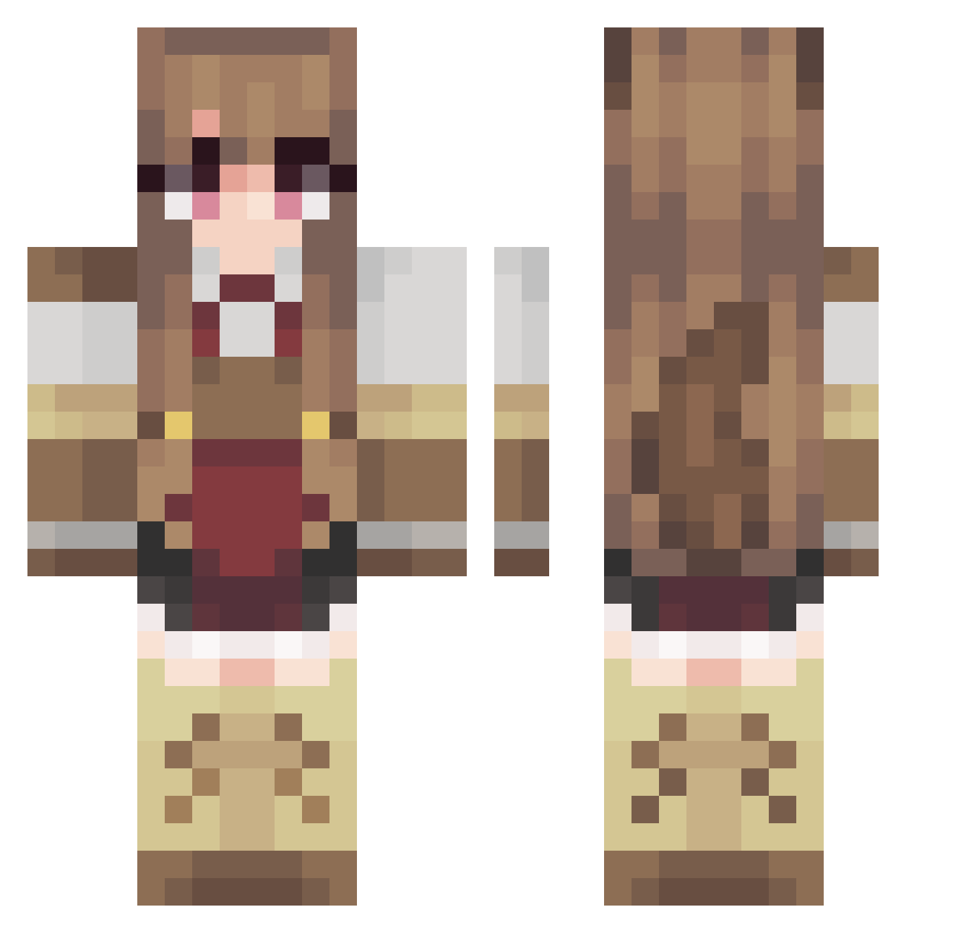 raphtxliaa Minecraft skin, front and back view