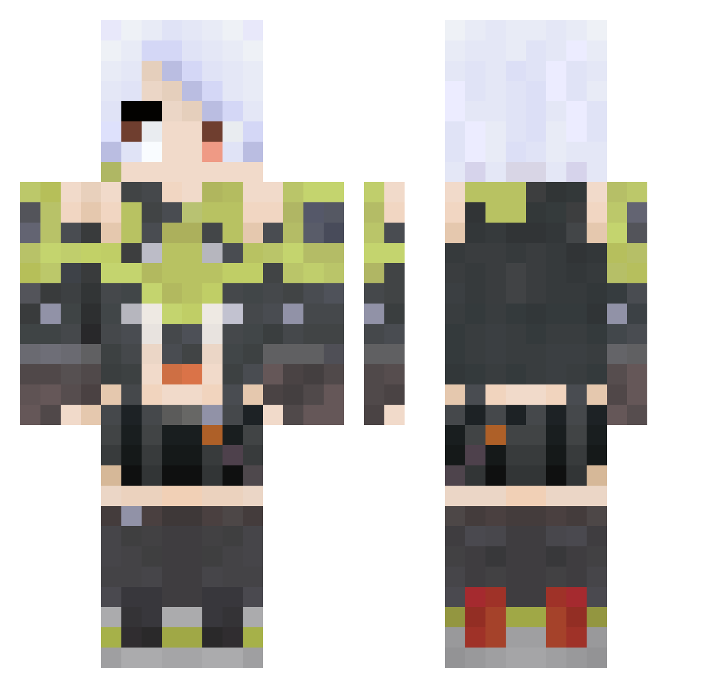 dropren Minecraft skin, front and back view