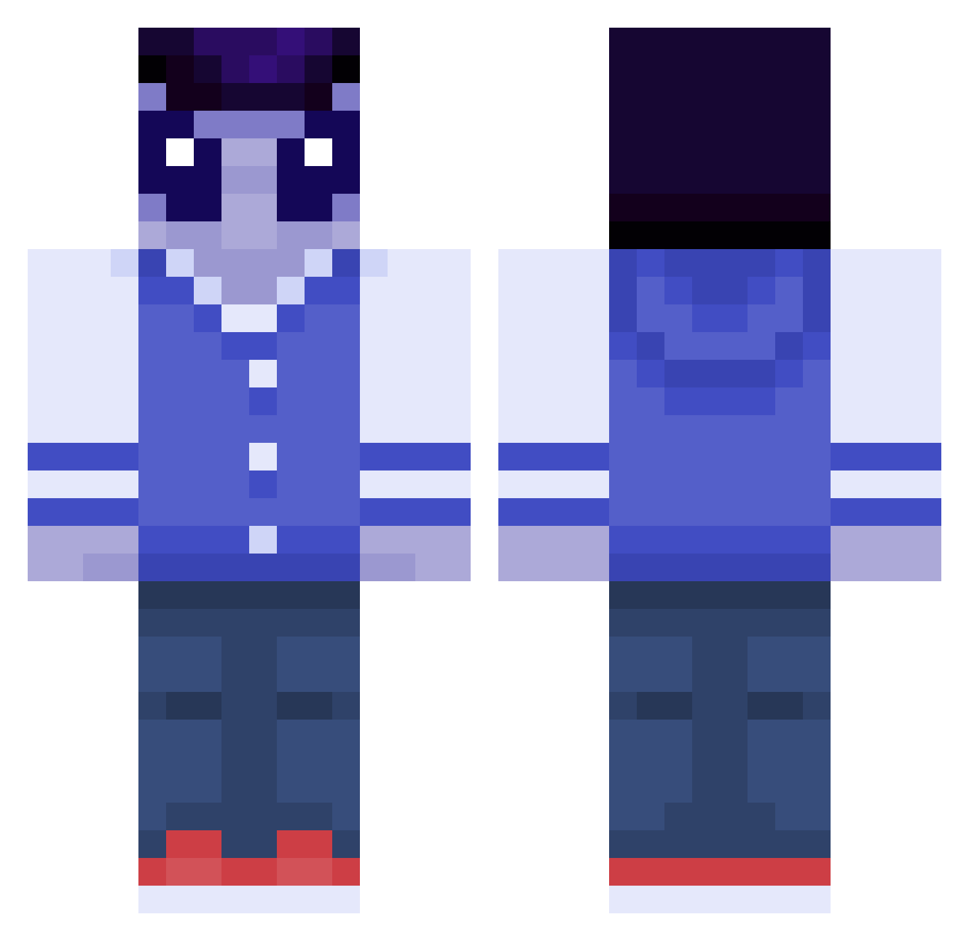 Shidmouth Minecraft skin, front and back view