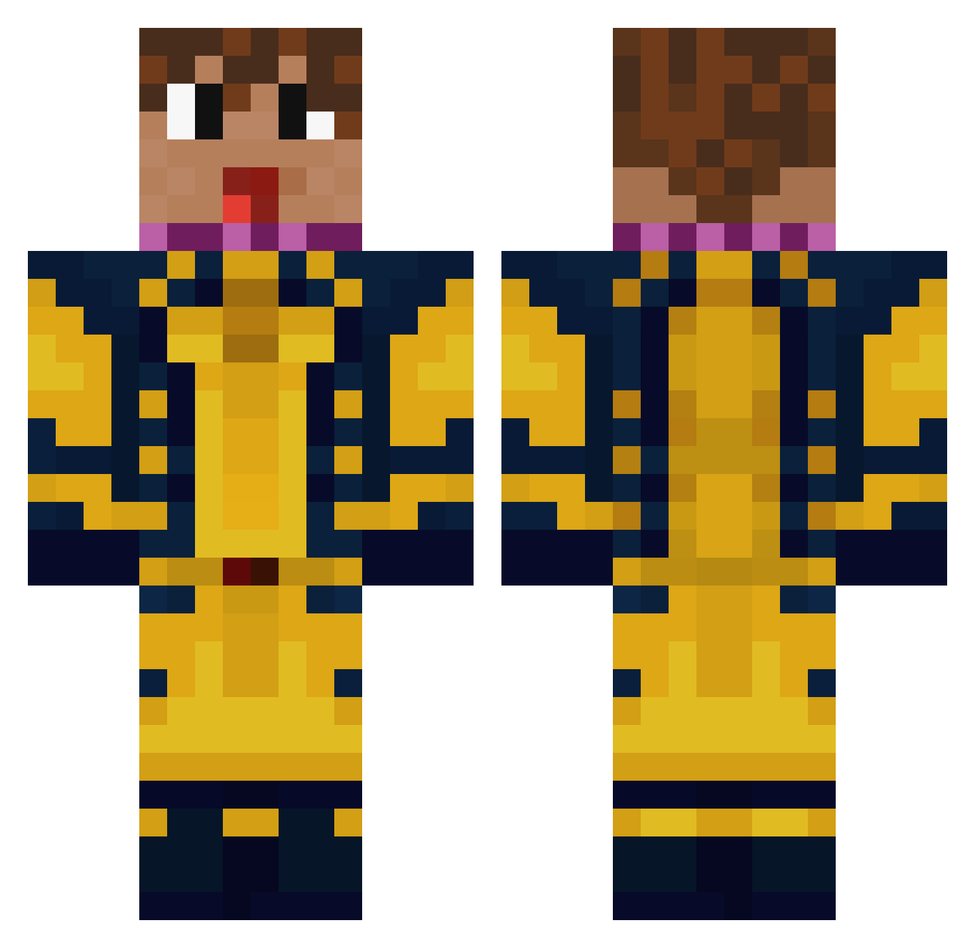 Lupani Minecraft skin, front and back view