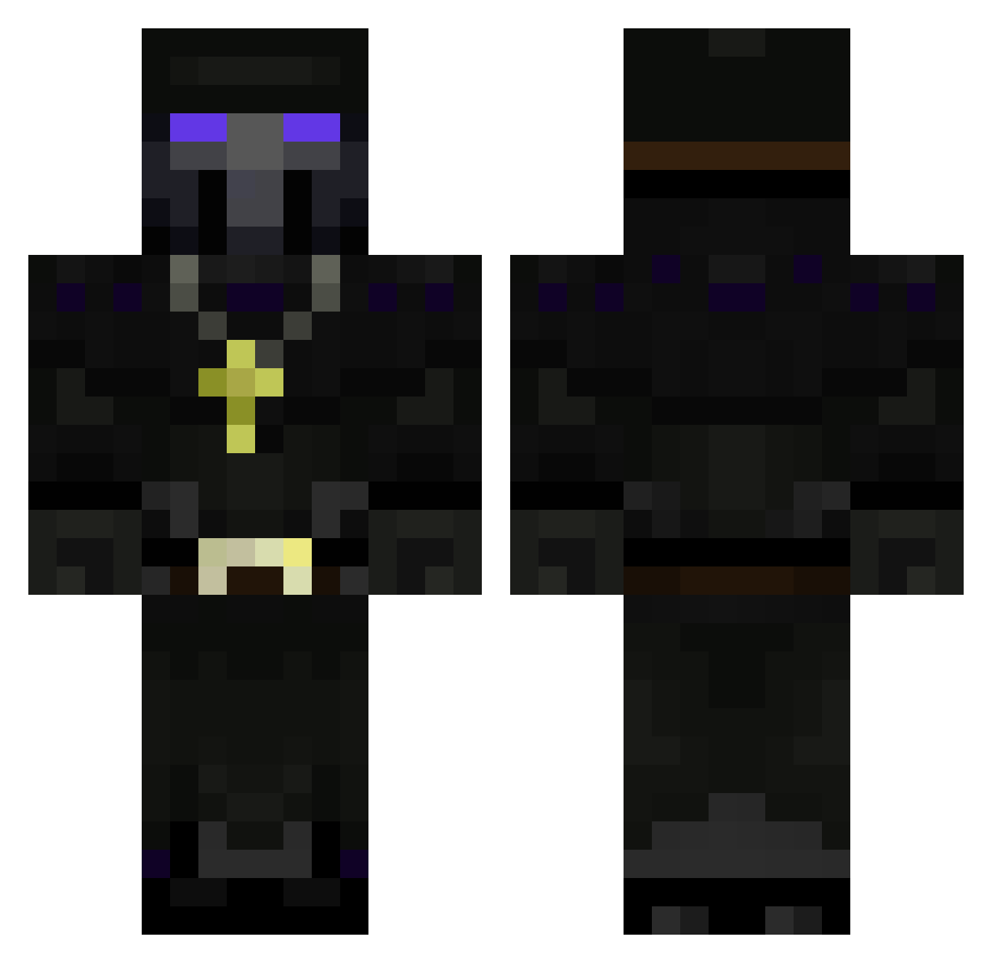 OverWave Minecraft skin, front and back view