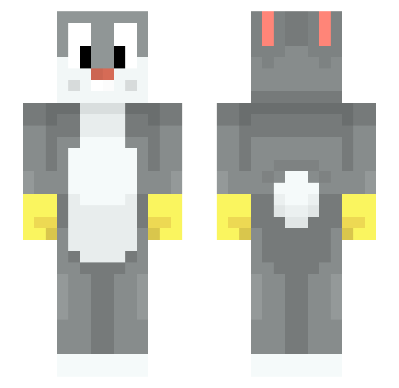 RougeRed_ Minecraft skin, front and back view
