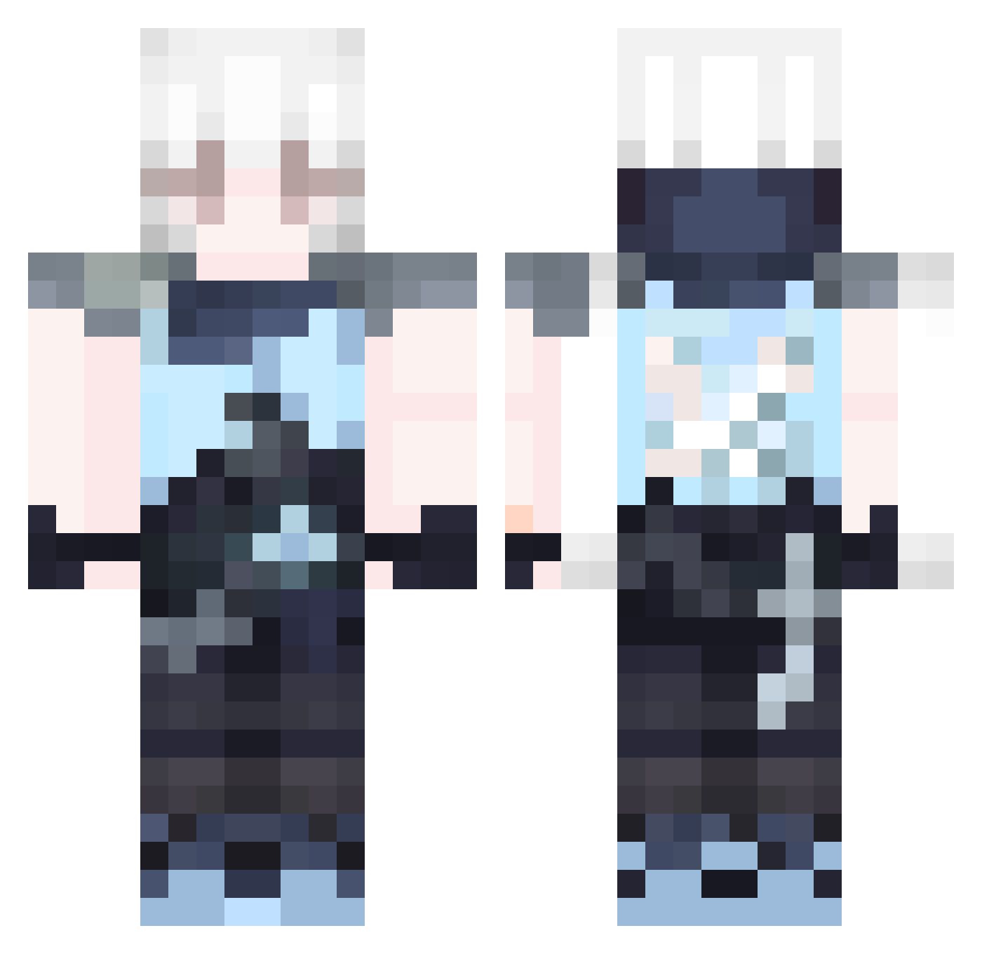 LilJaky Minecraft skin, front and back view