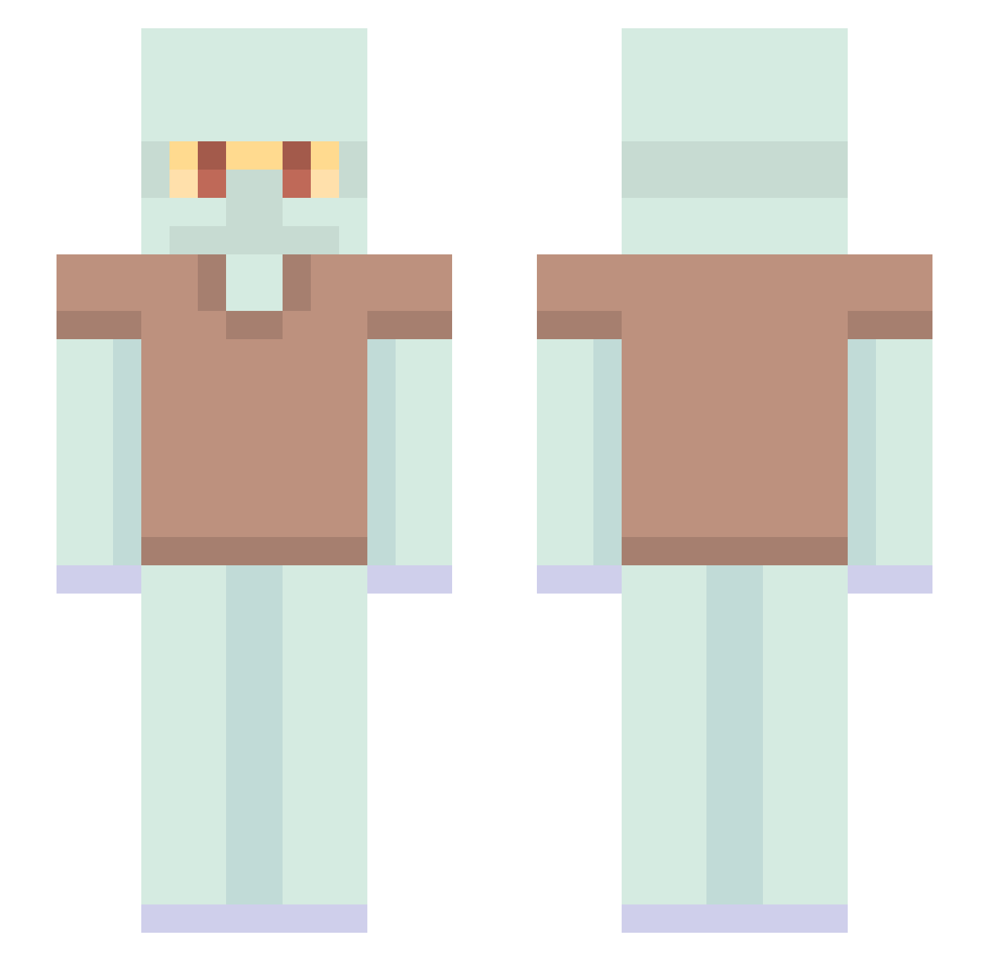 Joyce Minecraft skin, front and back view