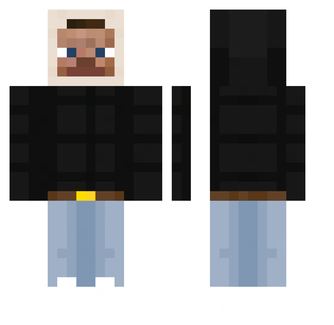 kingzoned Minecraft skin, front and back view