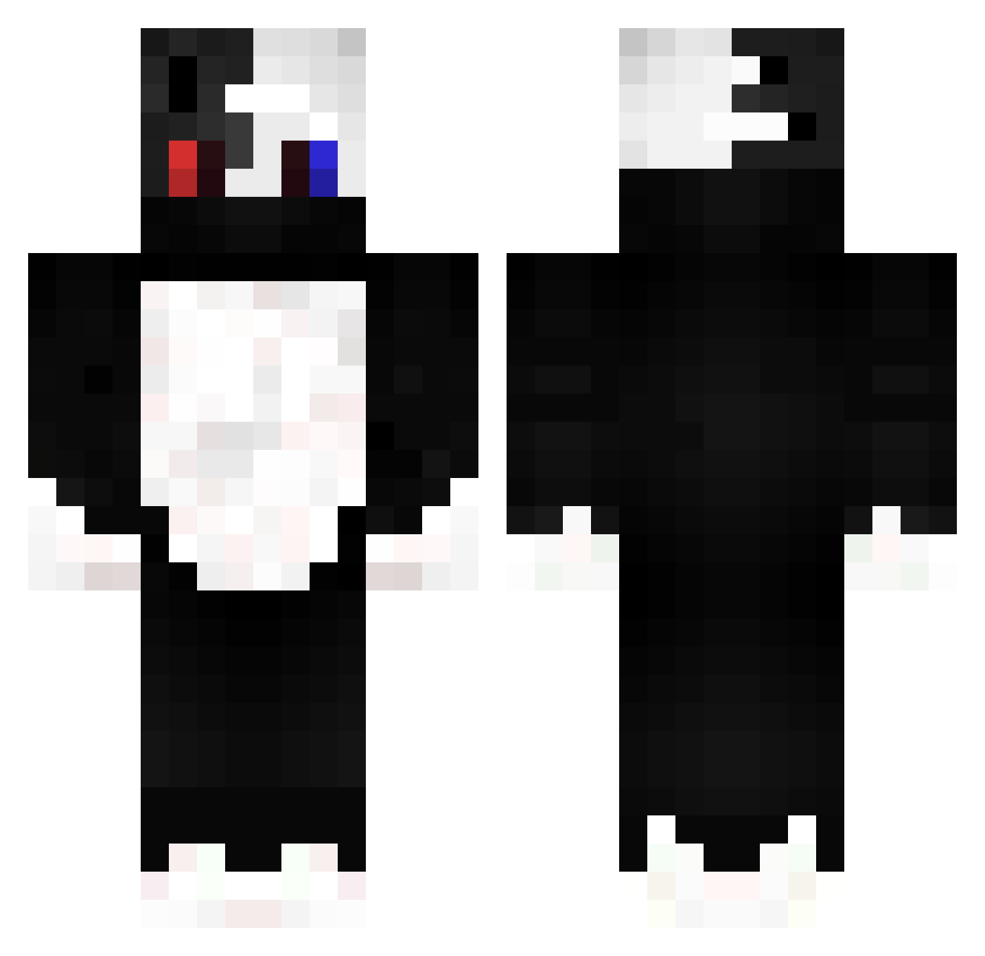 Vxraimt Minecraft skin, front and back view