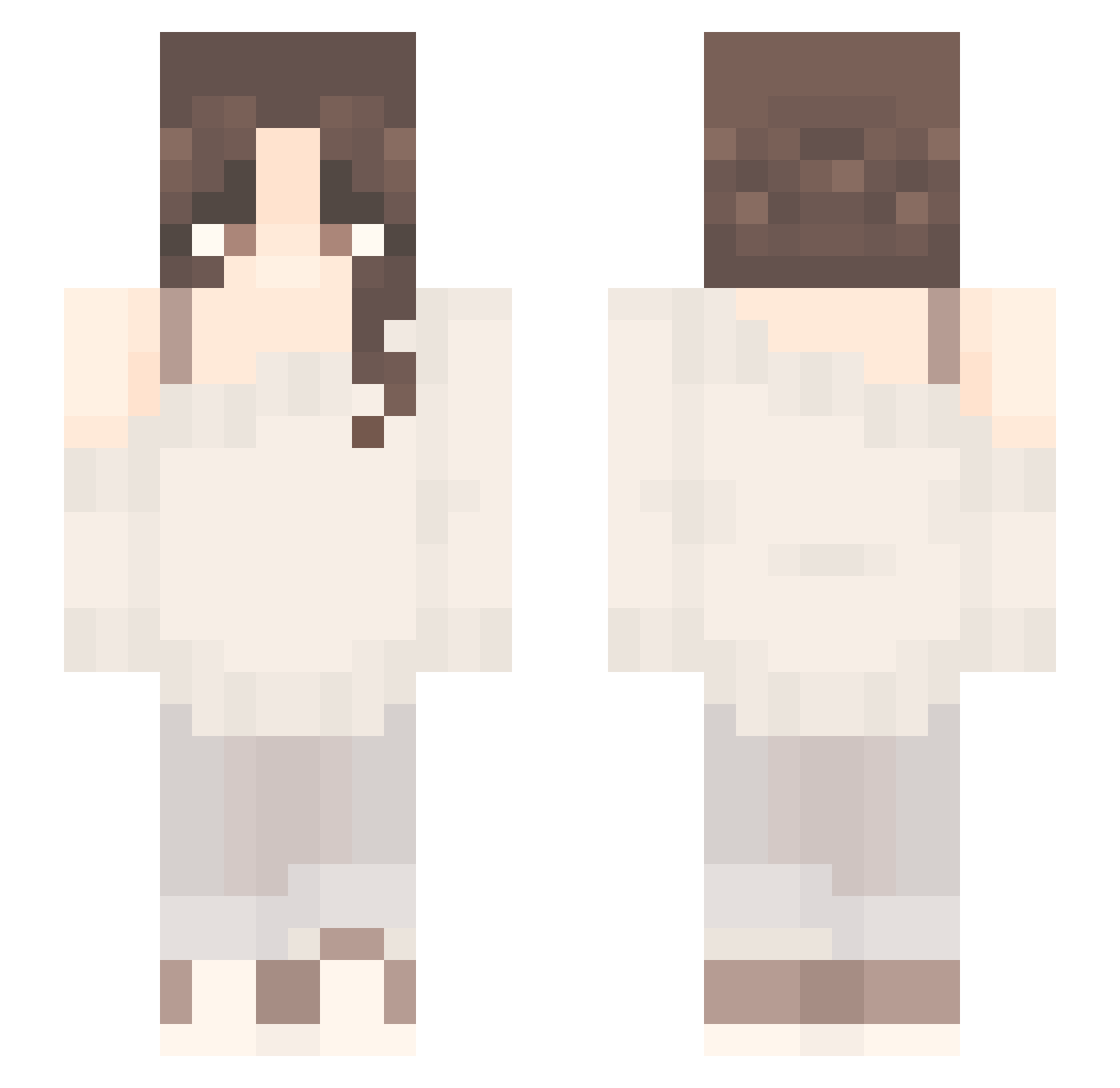 Swilix Minecraft skin, front and back view