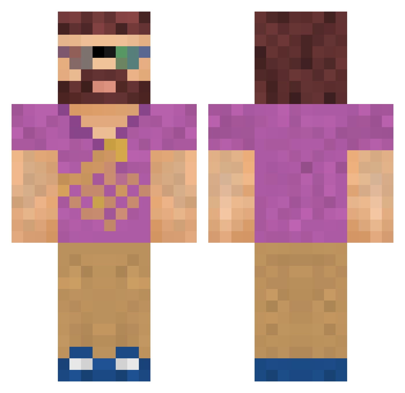 Snapps Minecraft skin, front and back view
