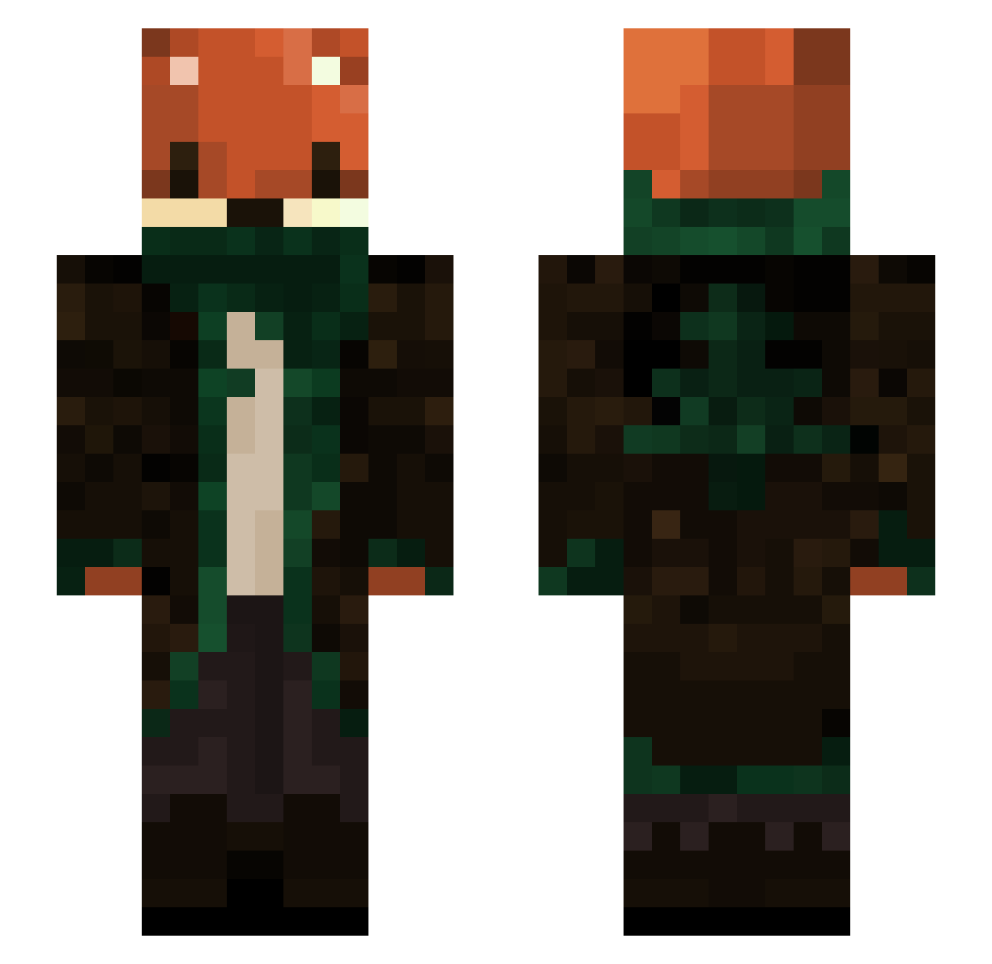 EverGreen646 Minecraft skin, front and back view